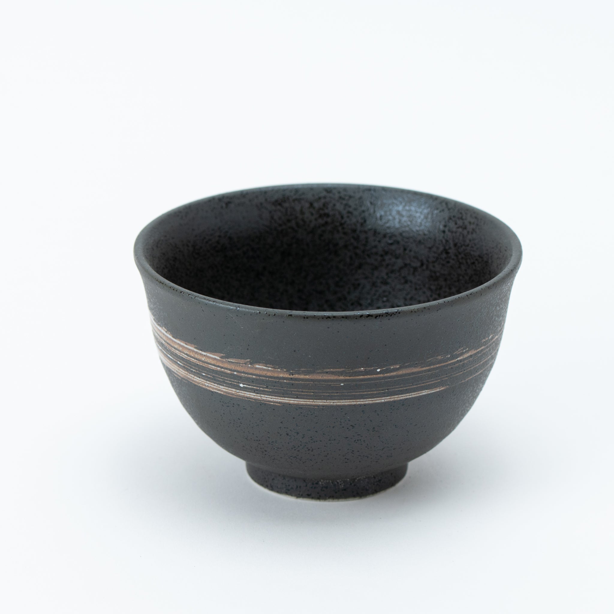 White Brush Tenmoku Flared Tamori Bowl