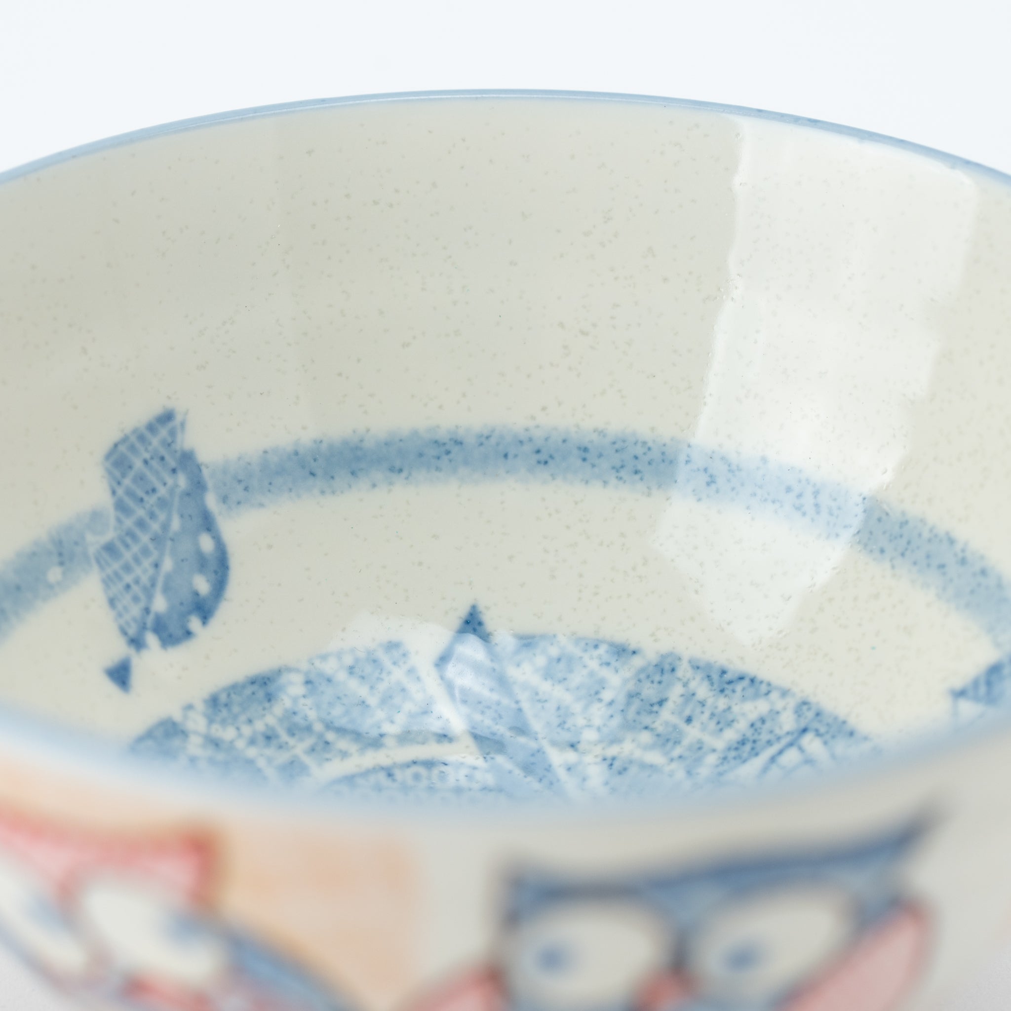 Sashiko Owl Large Rice Bowl