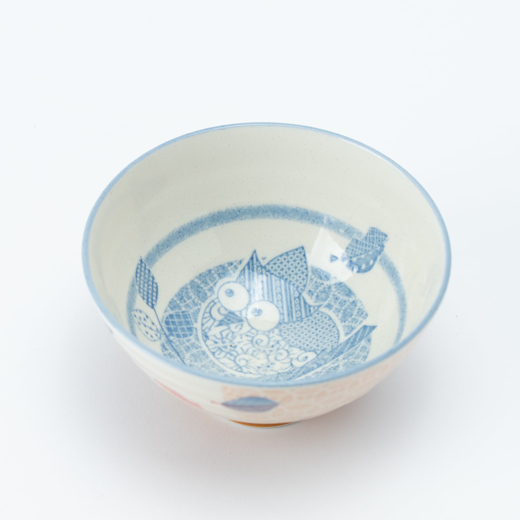Sashiko Owl Large Rice Bowl