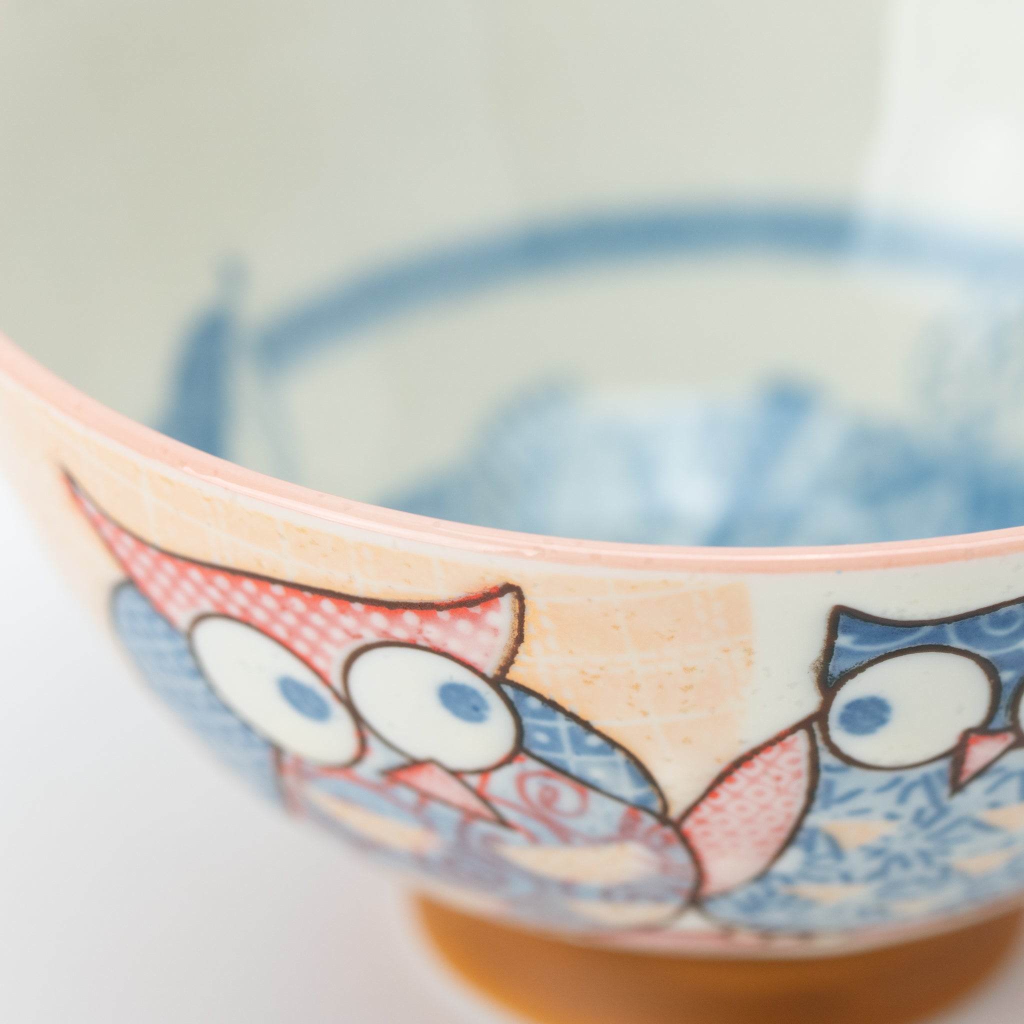 Sashiko Owl Medium Rice Bowl