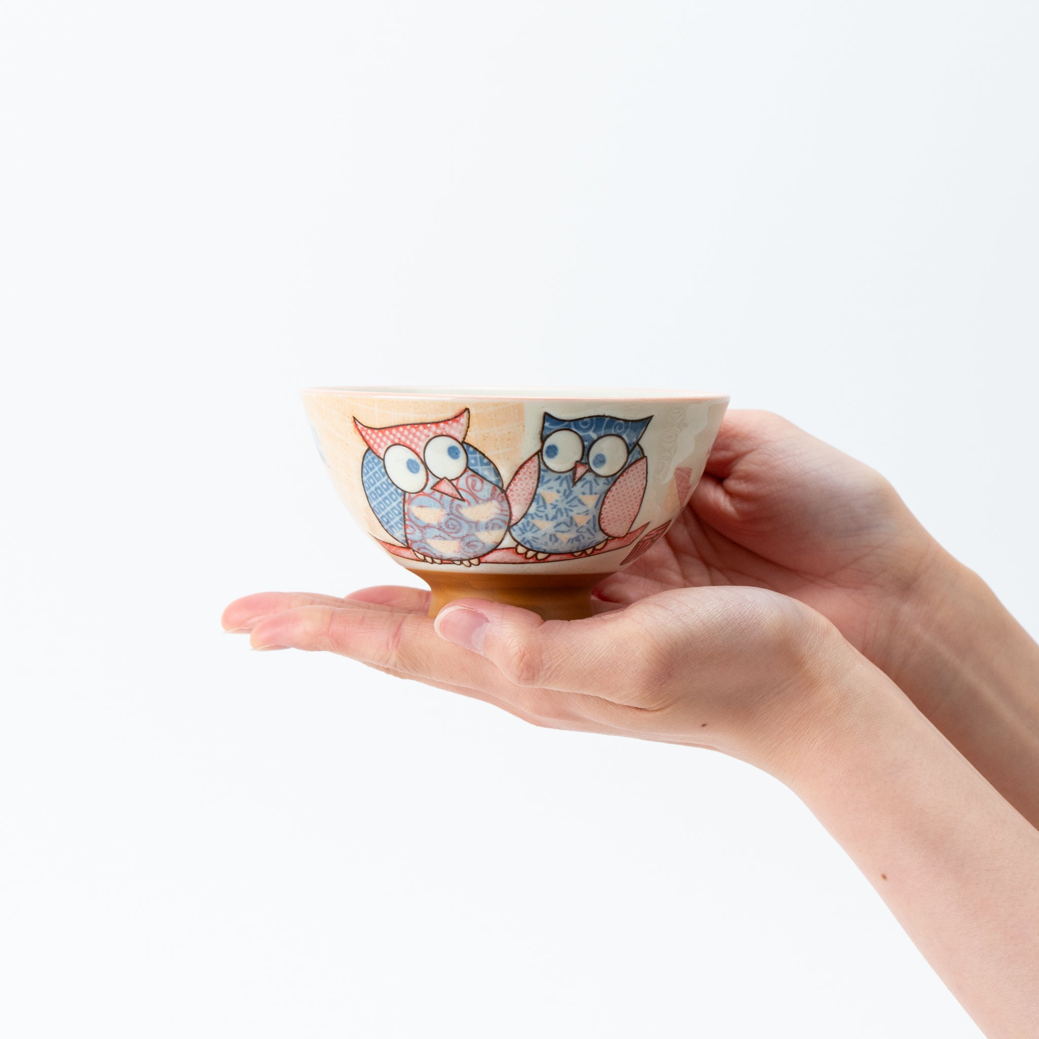 Sashiko Owl Medium Rice Bowl