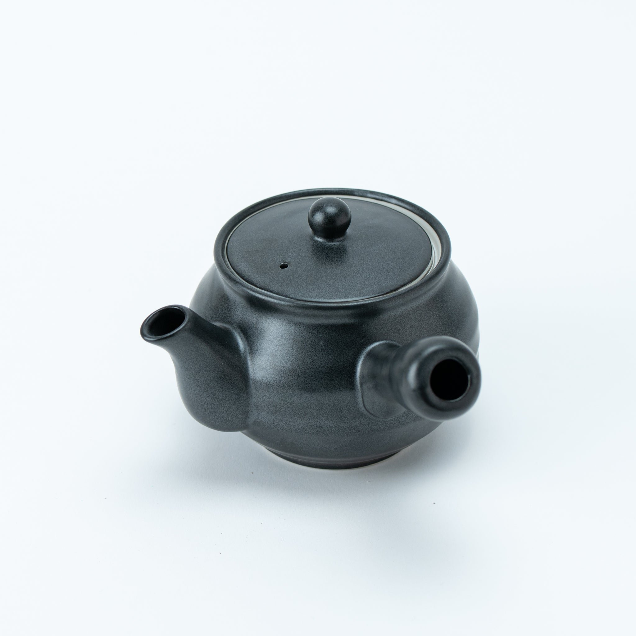 Black Rokubei Teapot (with Tea Strainer)