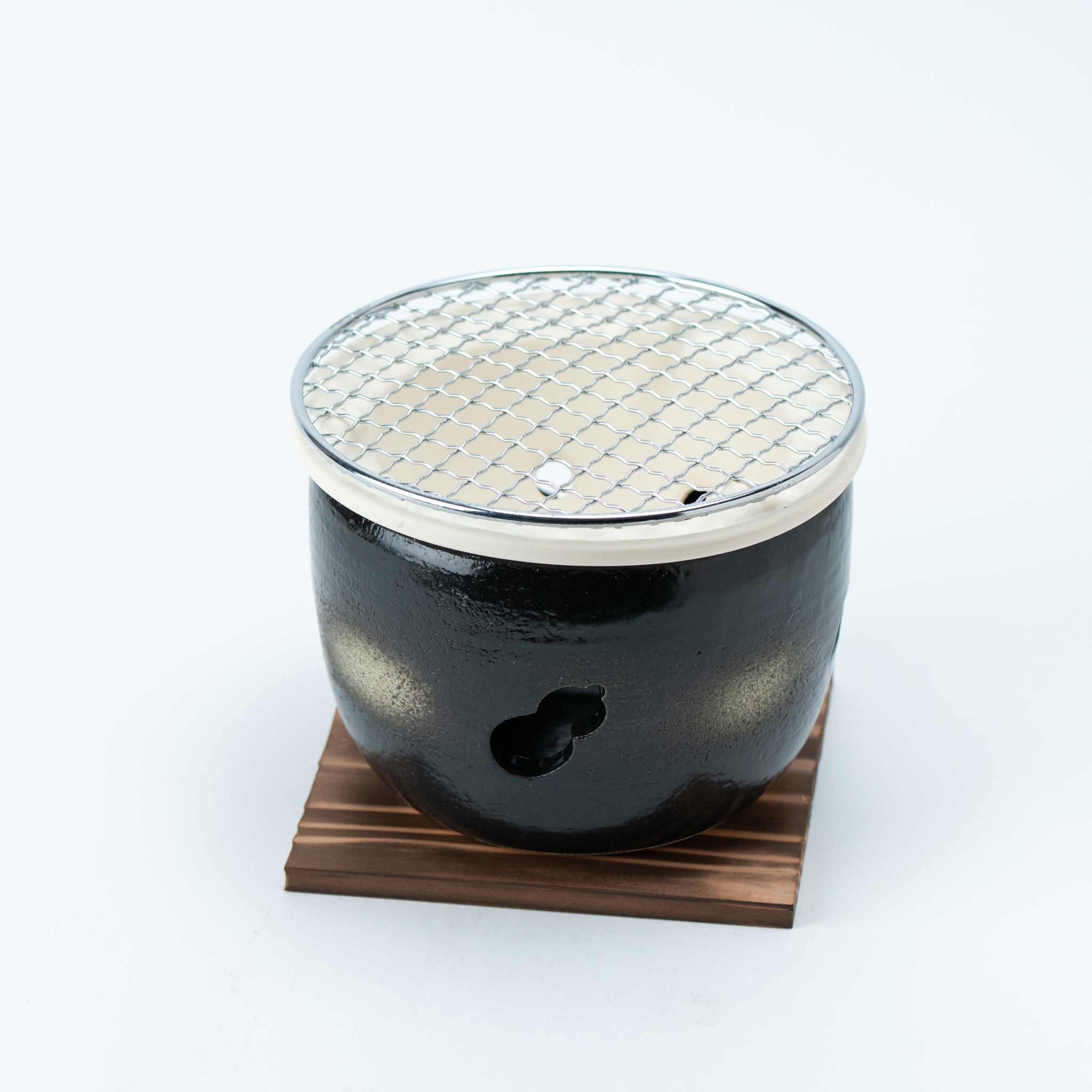 Cotowaku Shichirin (small charcoal grill) Set - Metal Grate, Base Plate, Fire Bowl, Hibachi