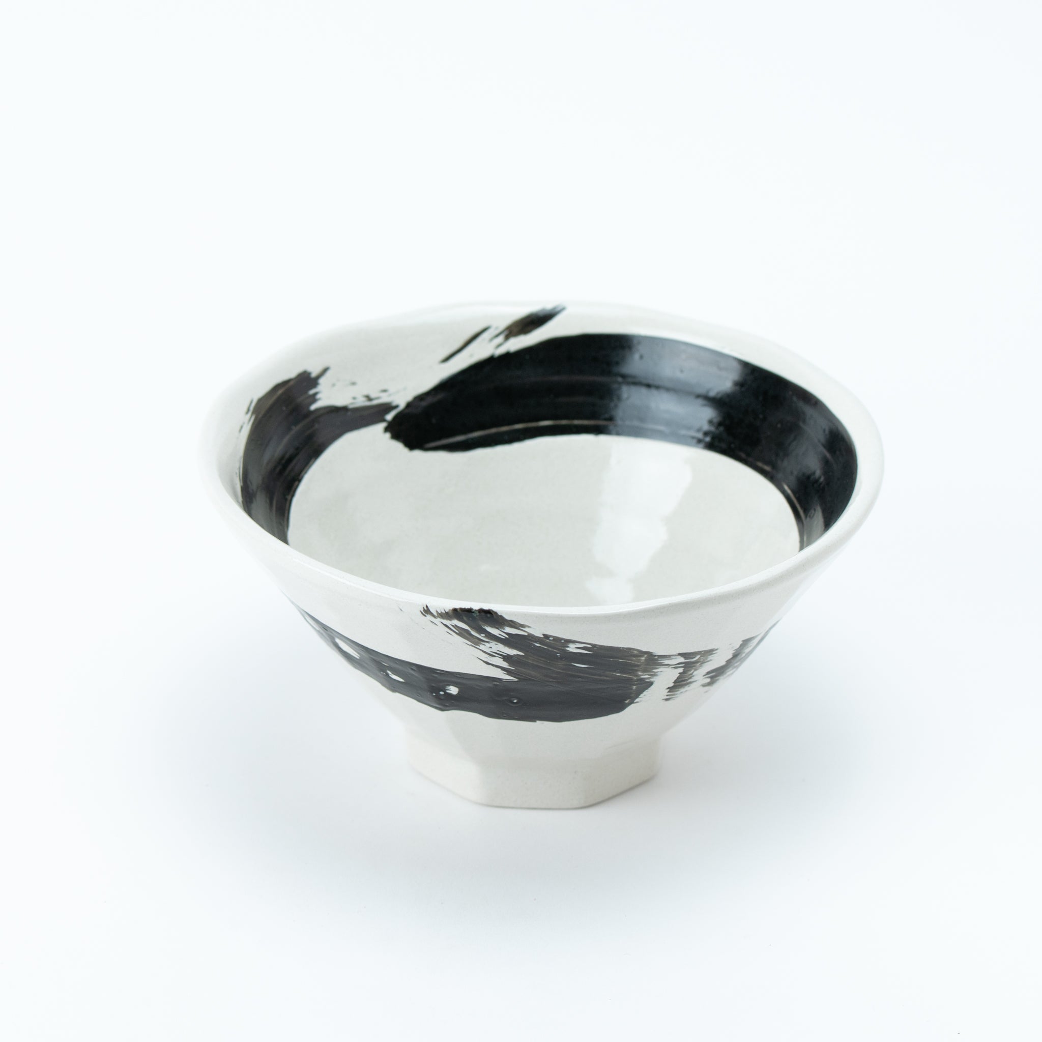 Brushed Octogonal White Ramen Bowl