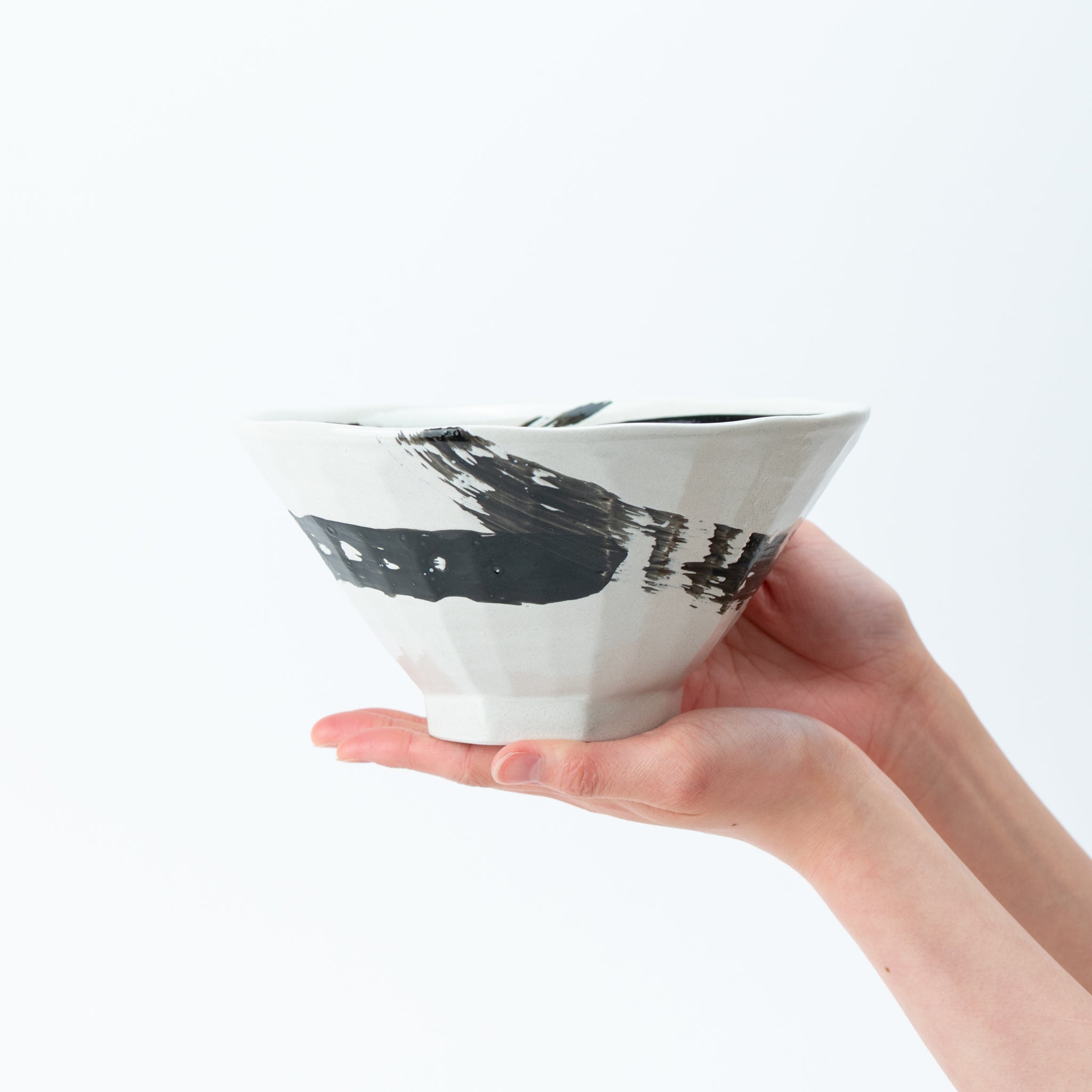 Brushed Octogonal White Ramen Bowl