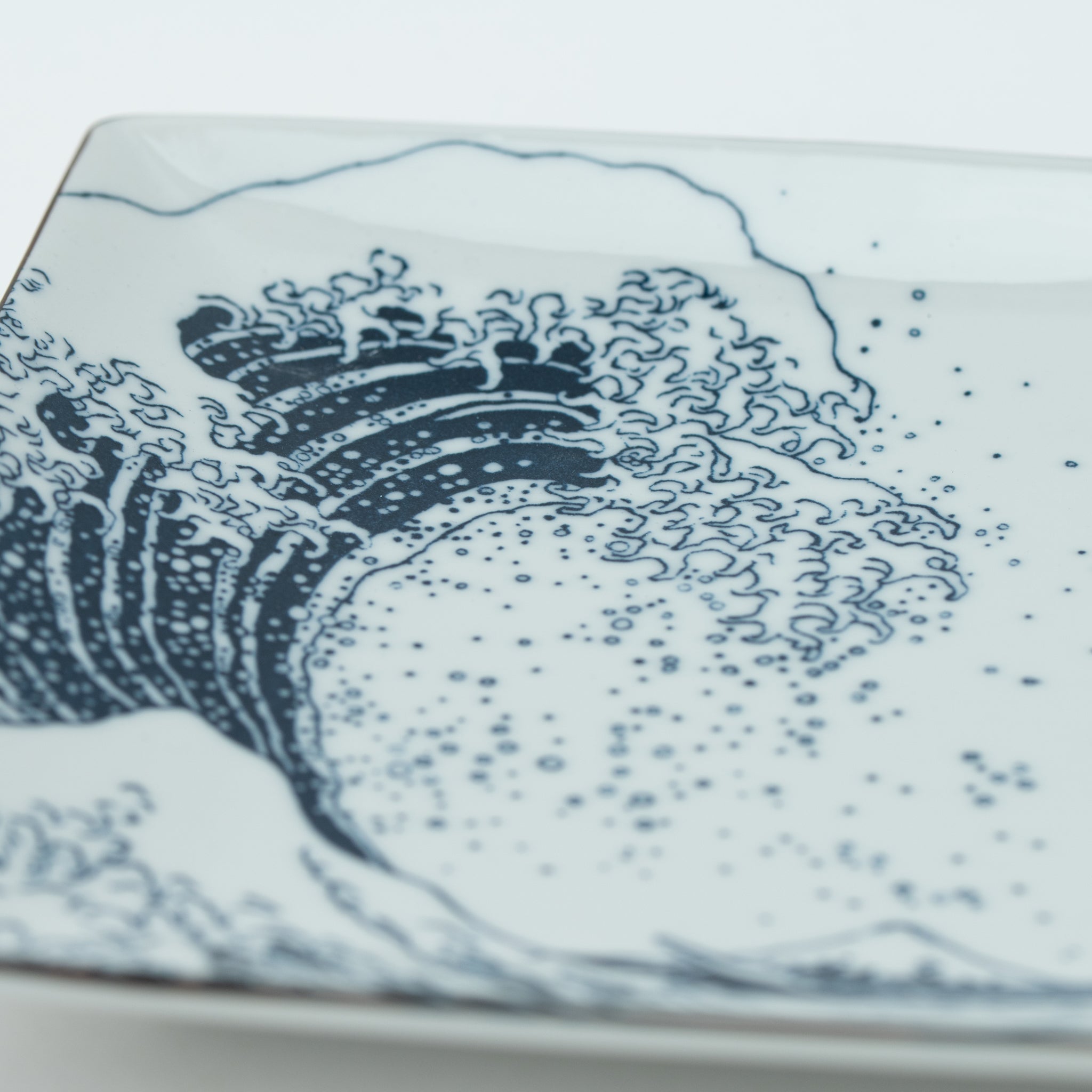 Hokusai Fuji Square Plate