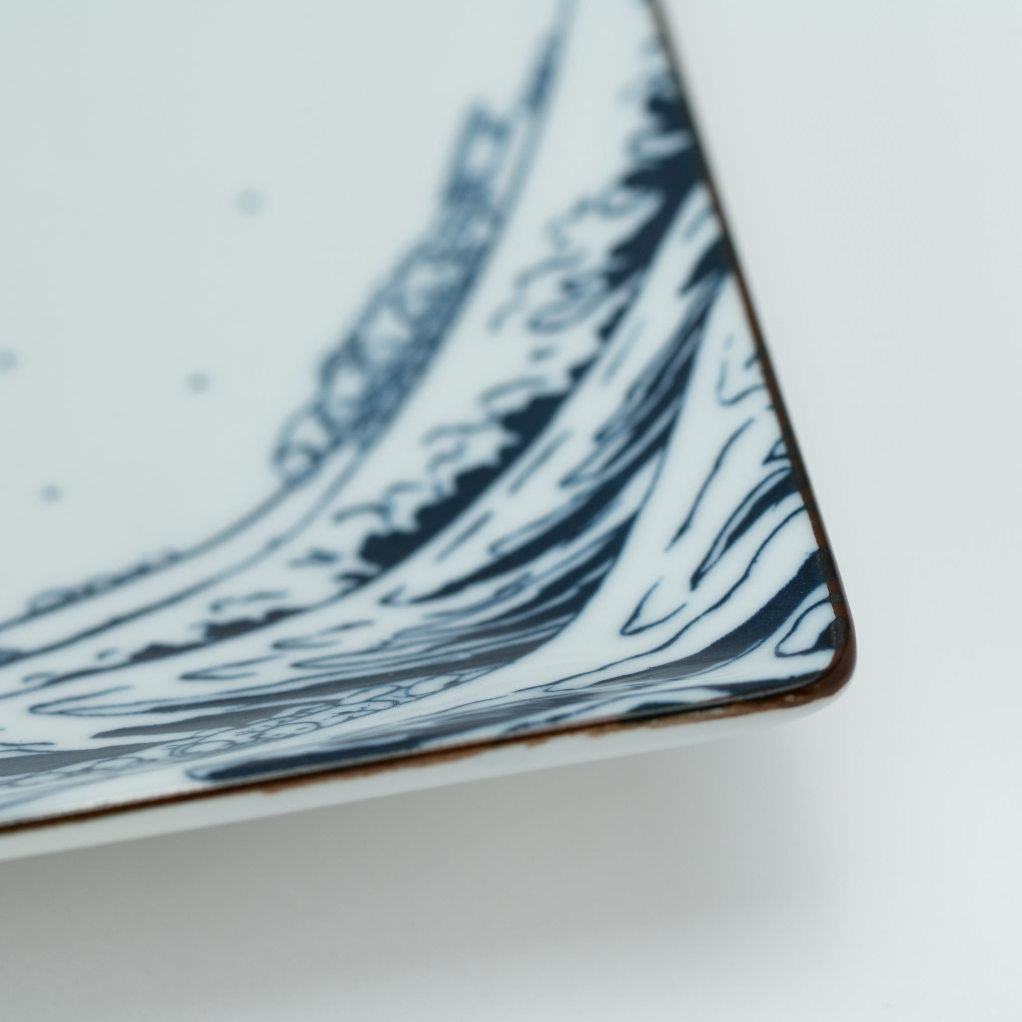 Hokusai Fuji Square Plate