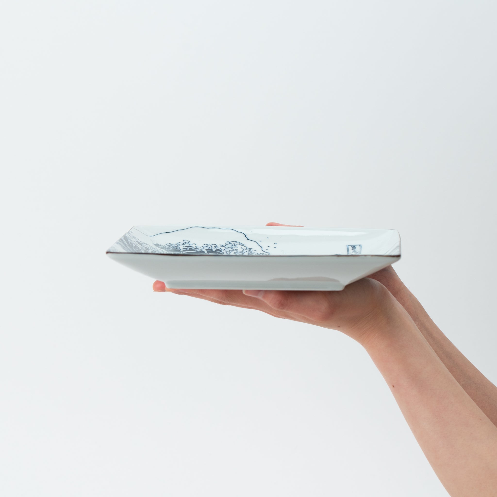 Hokusai Fuji Square Plate