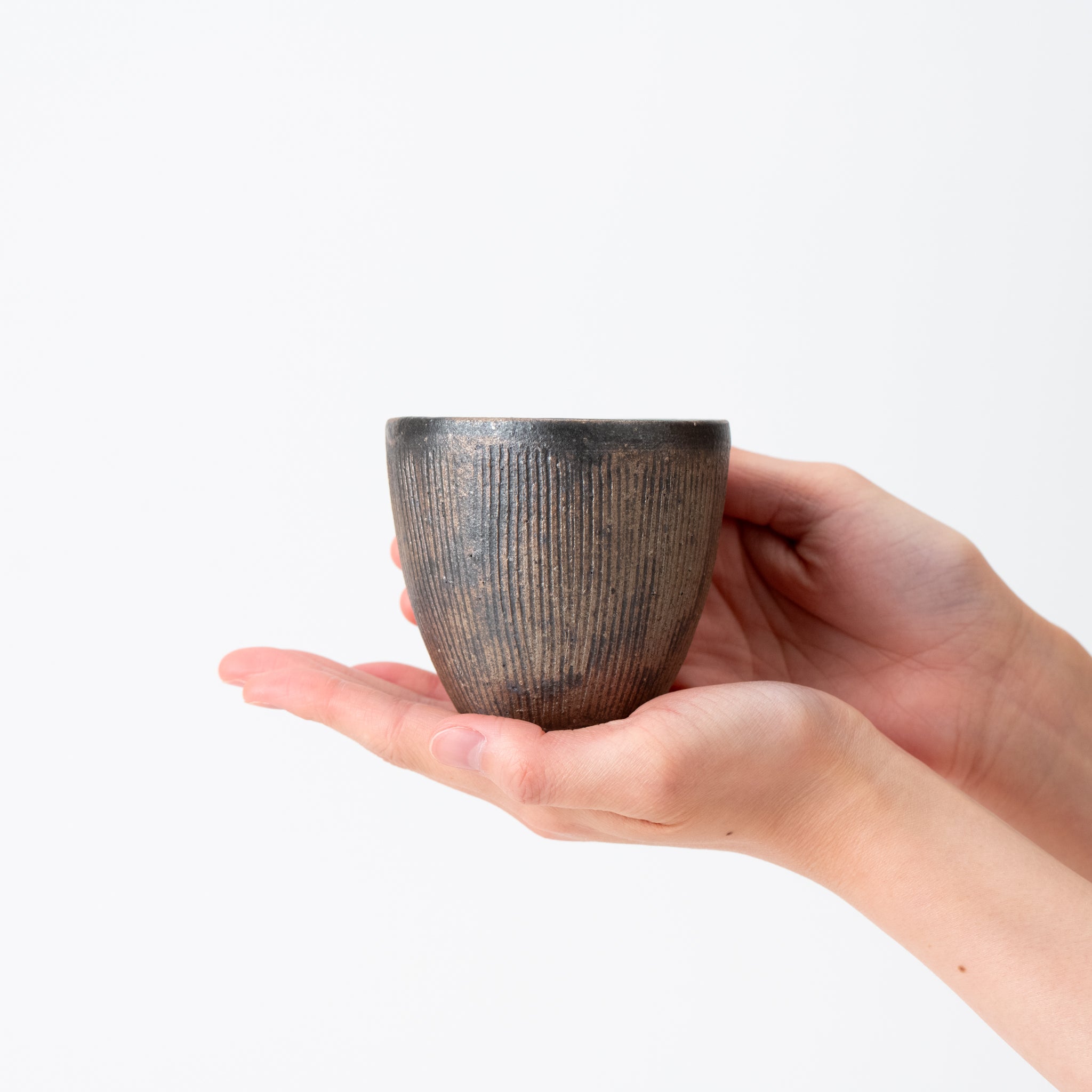 Handcrafted Shigaraki Ware Iron Rust Yunomi Teacup