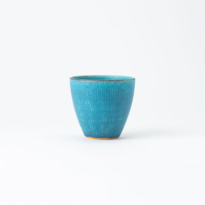 Vibrant Turquoise Blue Shigaraki Ware Yunomi Teacup