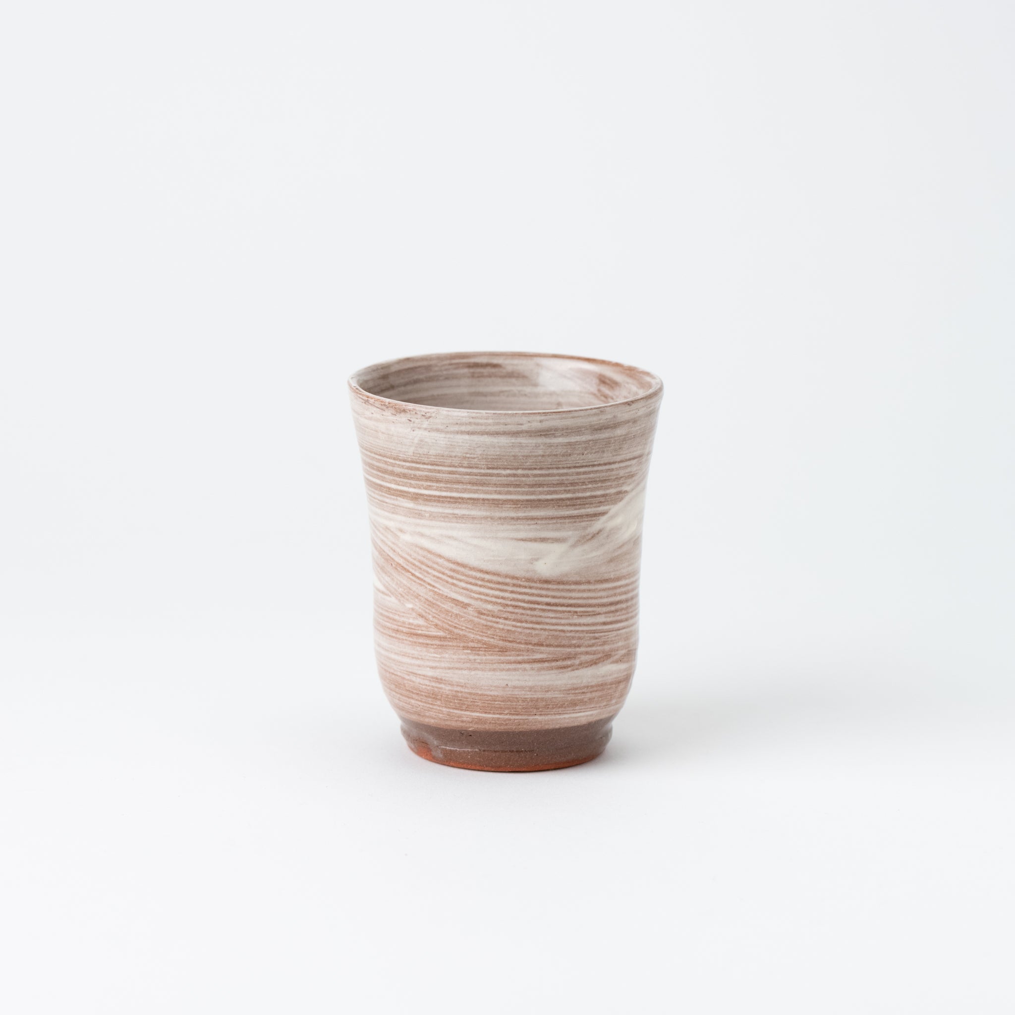 White & Brown Cocoon Long Yunomi Teacup