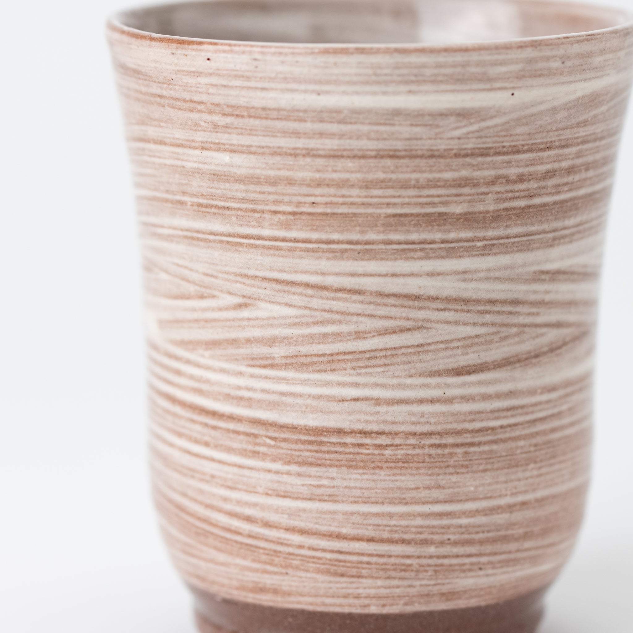 White & Brown Cocoon Long Yunomi Teacup