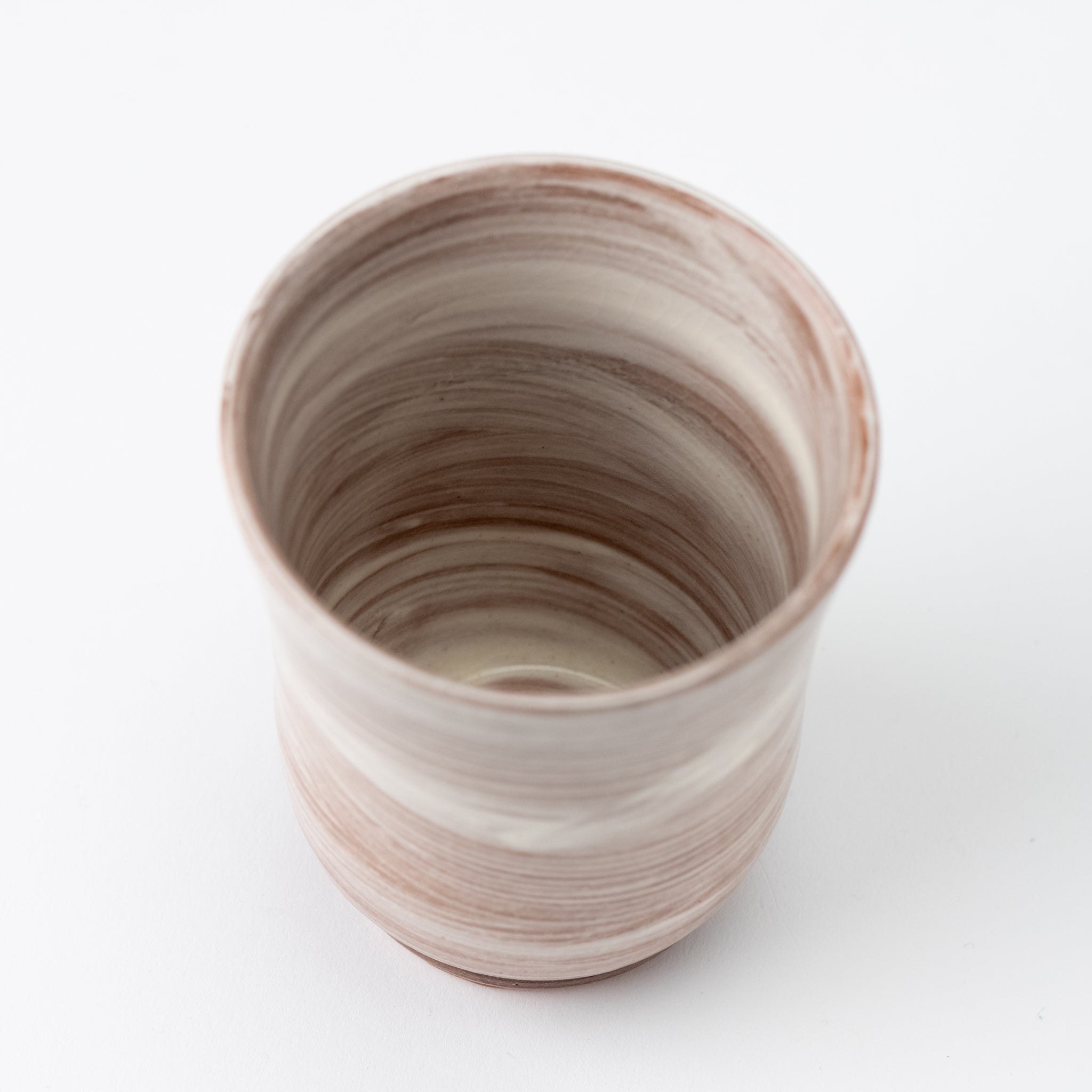 White & Brown Cocoon Long Yunomi Teacup