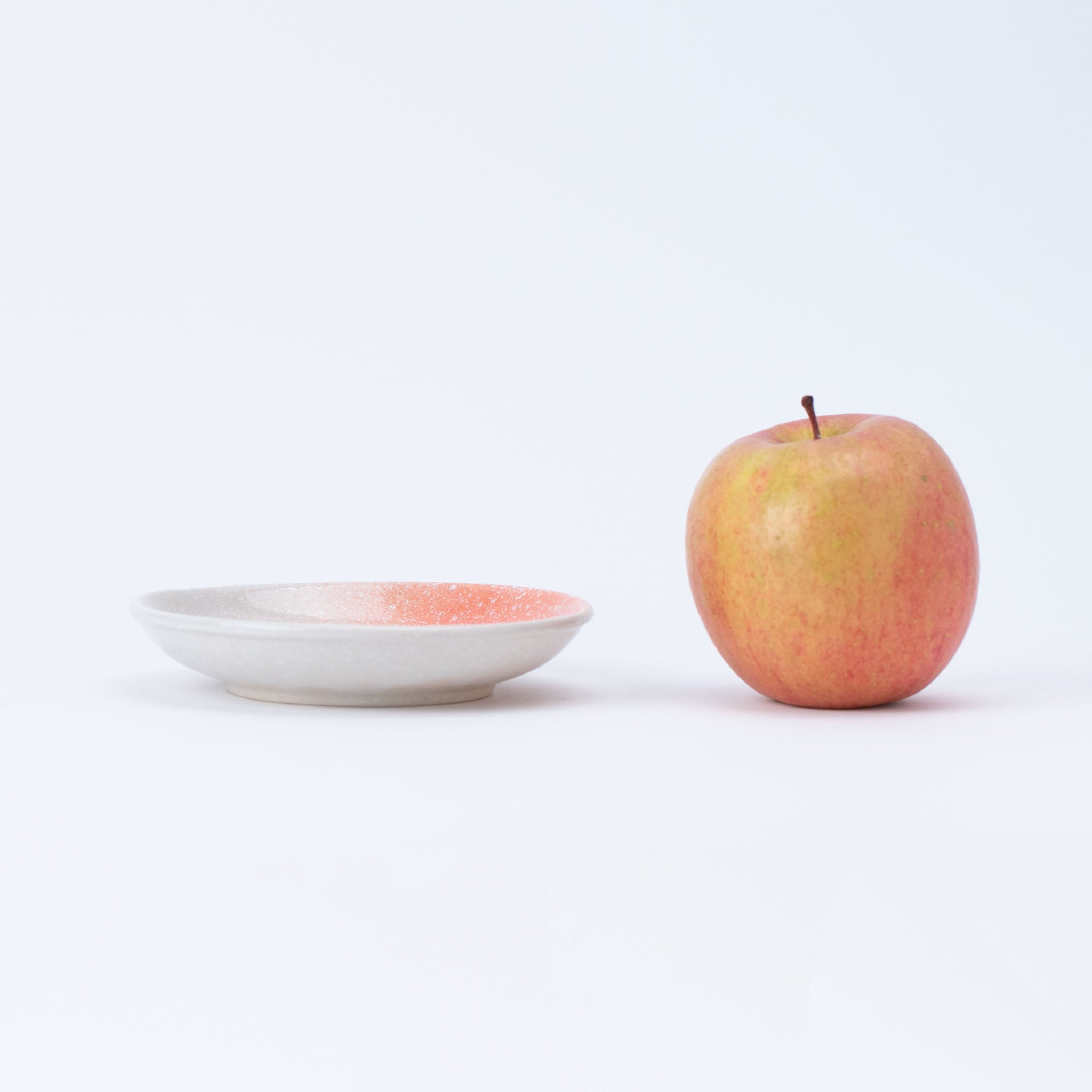 Pink Brush White Medium Plate