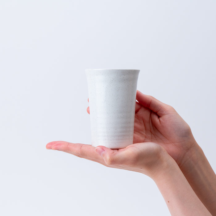 White Long Sake Cup