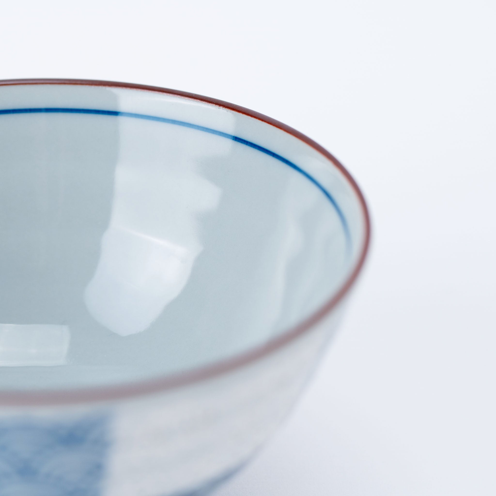 Blue Traditional Japanese Pattern Rice Bowl
