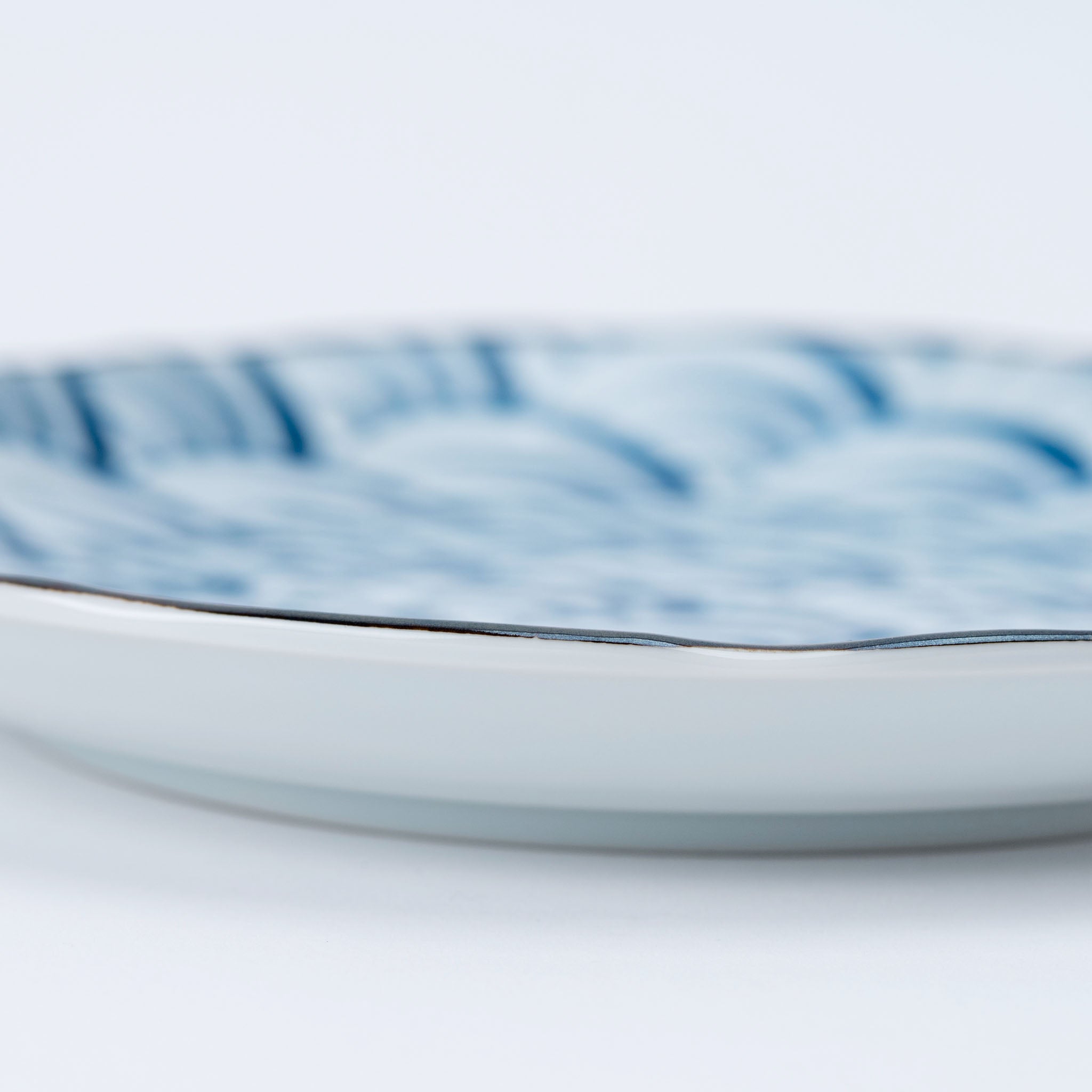 Seigaiha Blue Porcelain Plate