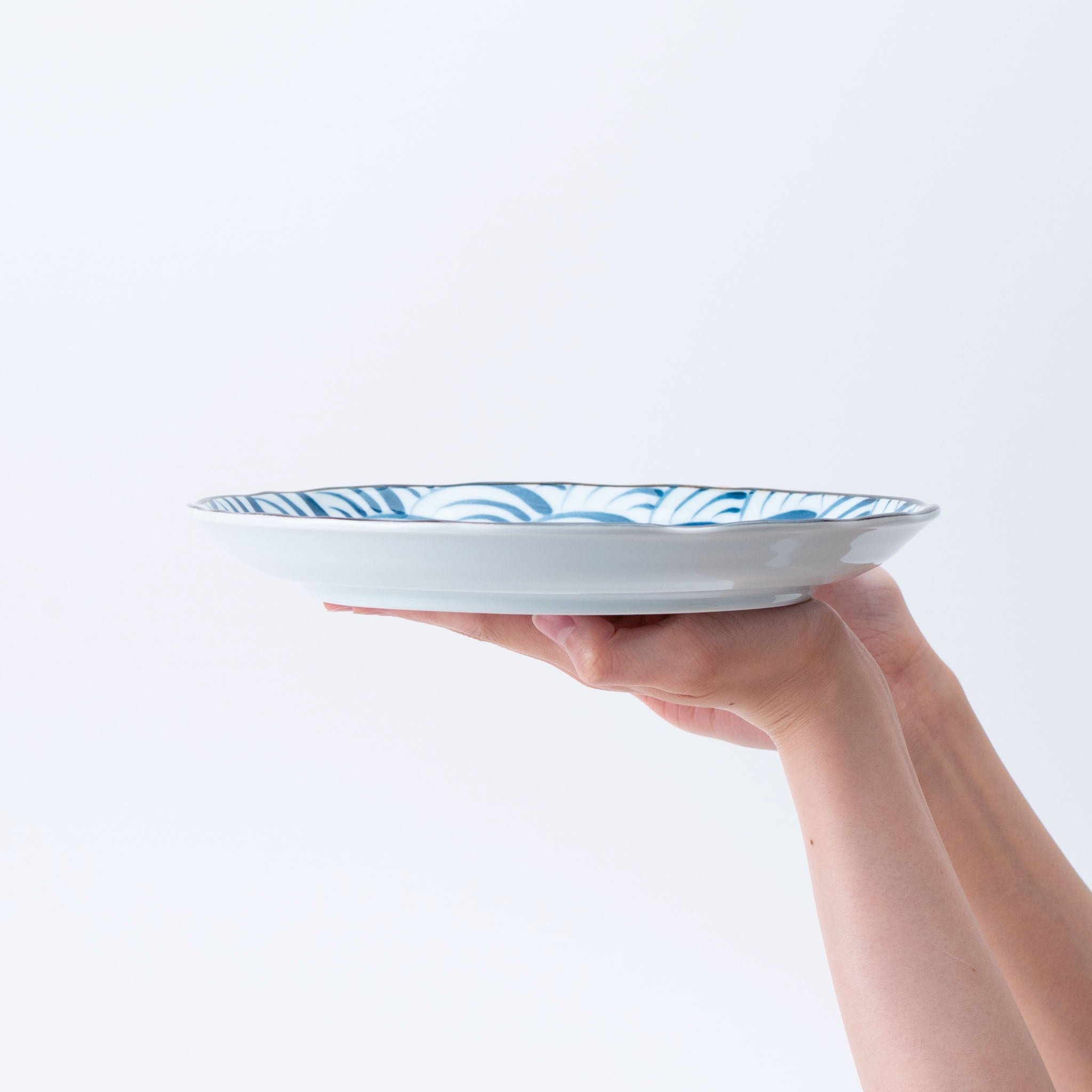 Seigaiha Blue Porcelain Plate