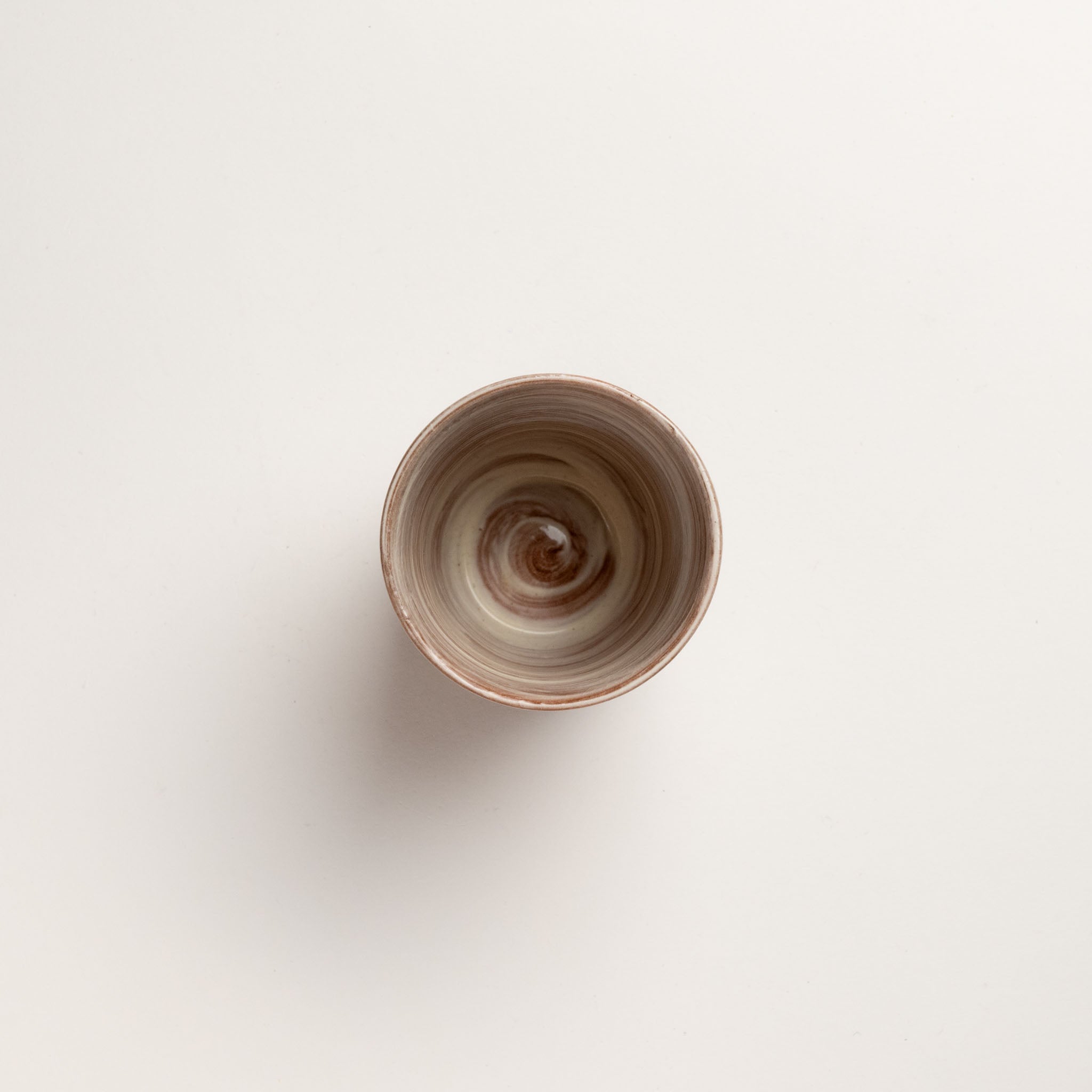 White & Brown Cocoon Long Yunomi Teacup