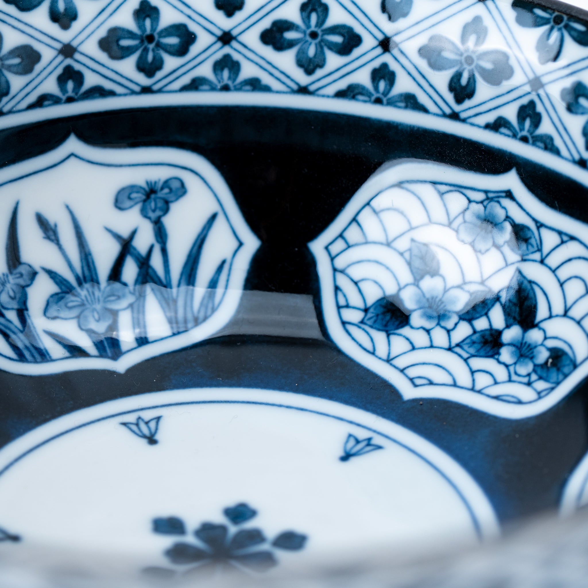 Japanese Blue Classic Pattern Donburi Bowl