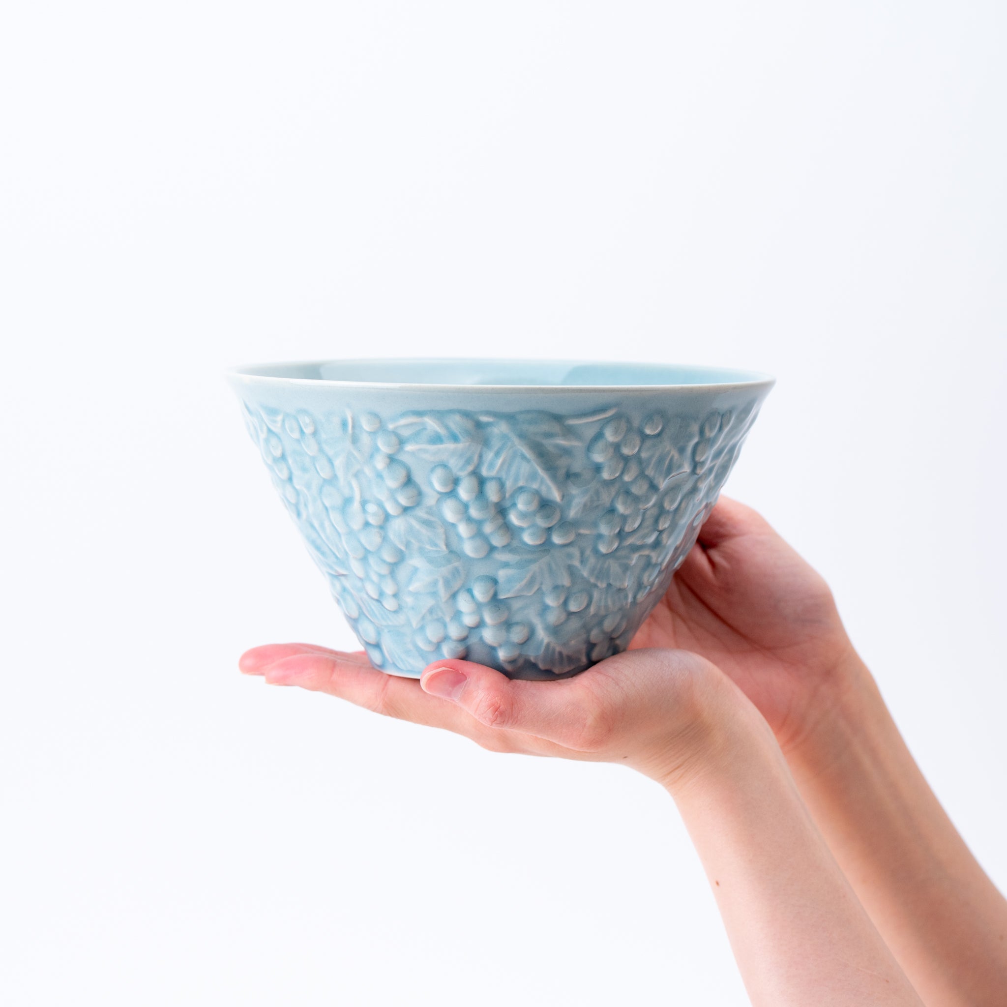 Grape and Leaves Blue Bowl