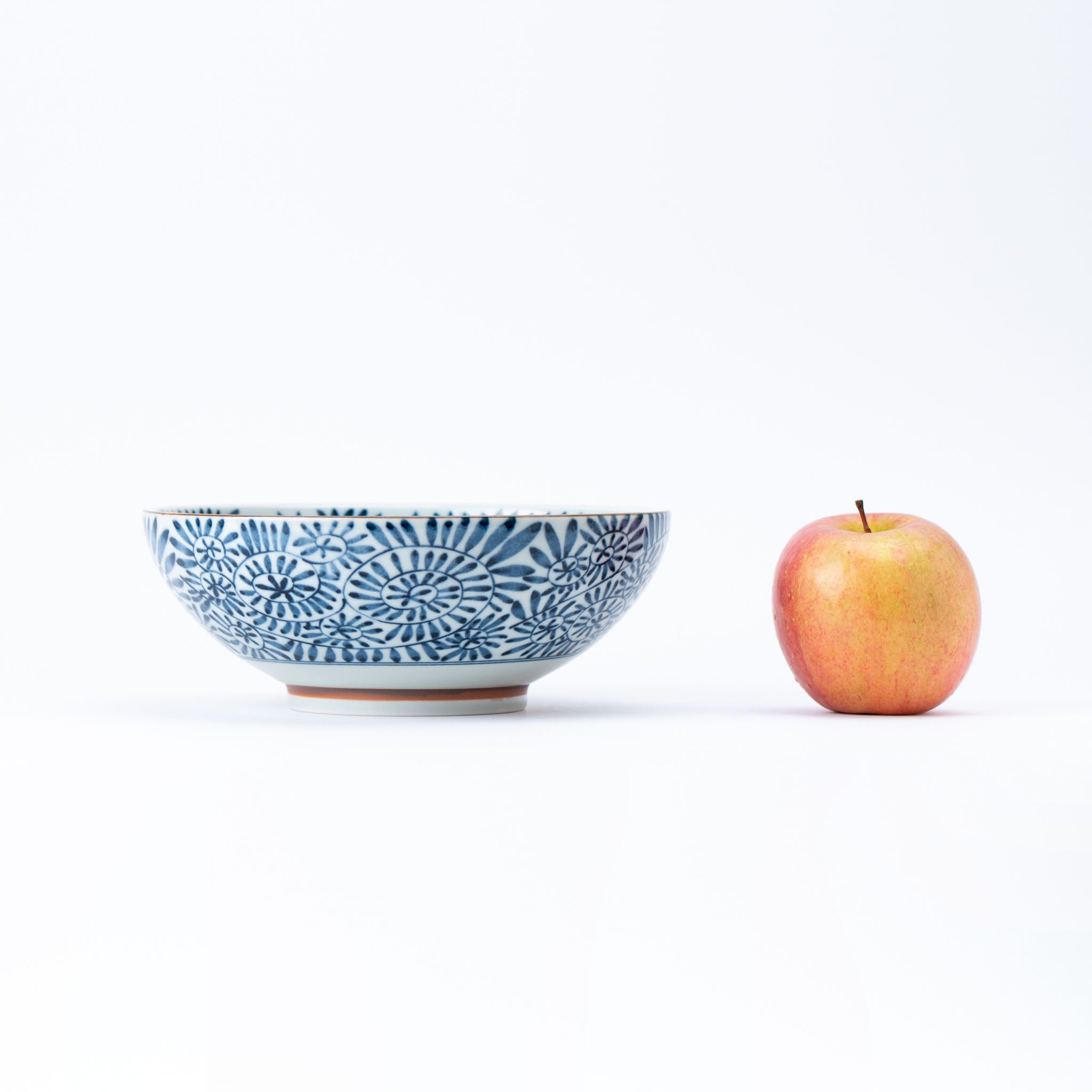 Indigo Spiral Floral Donburi Bowl