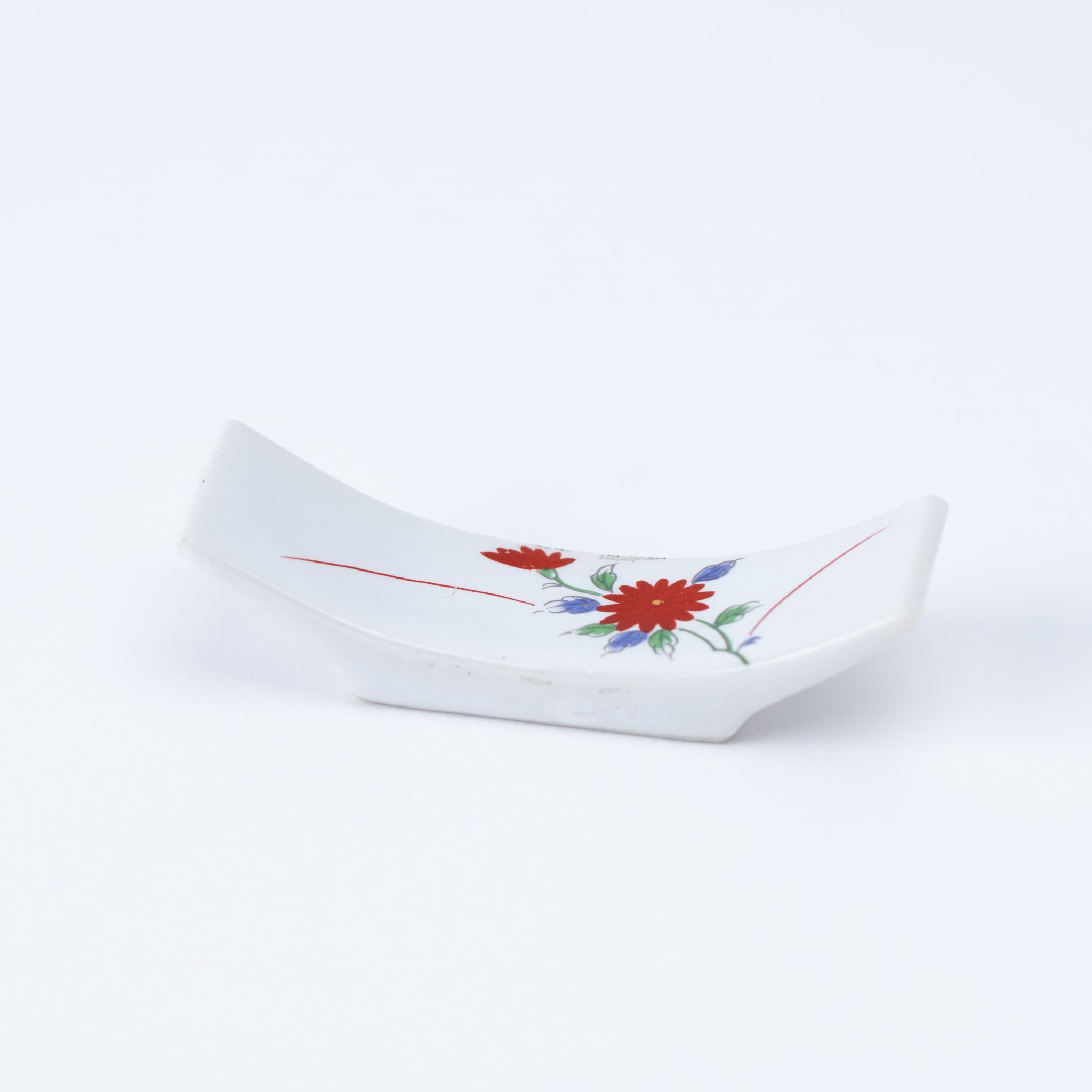 Red Chrysanthemum White Chopstick Rest