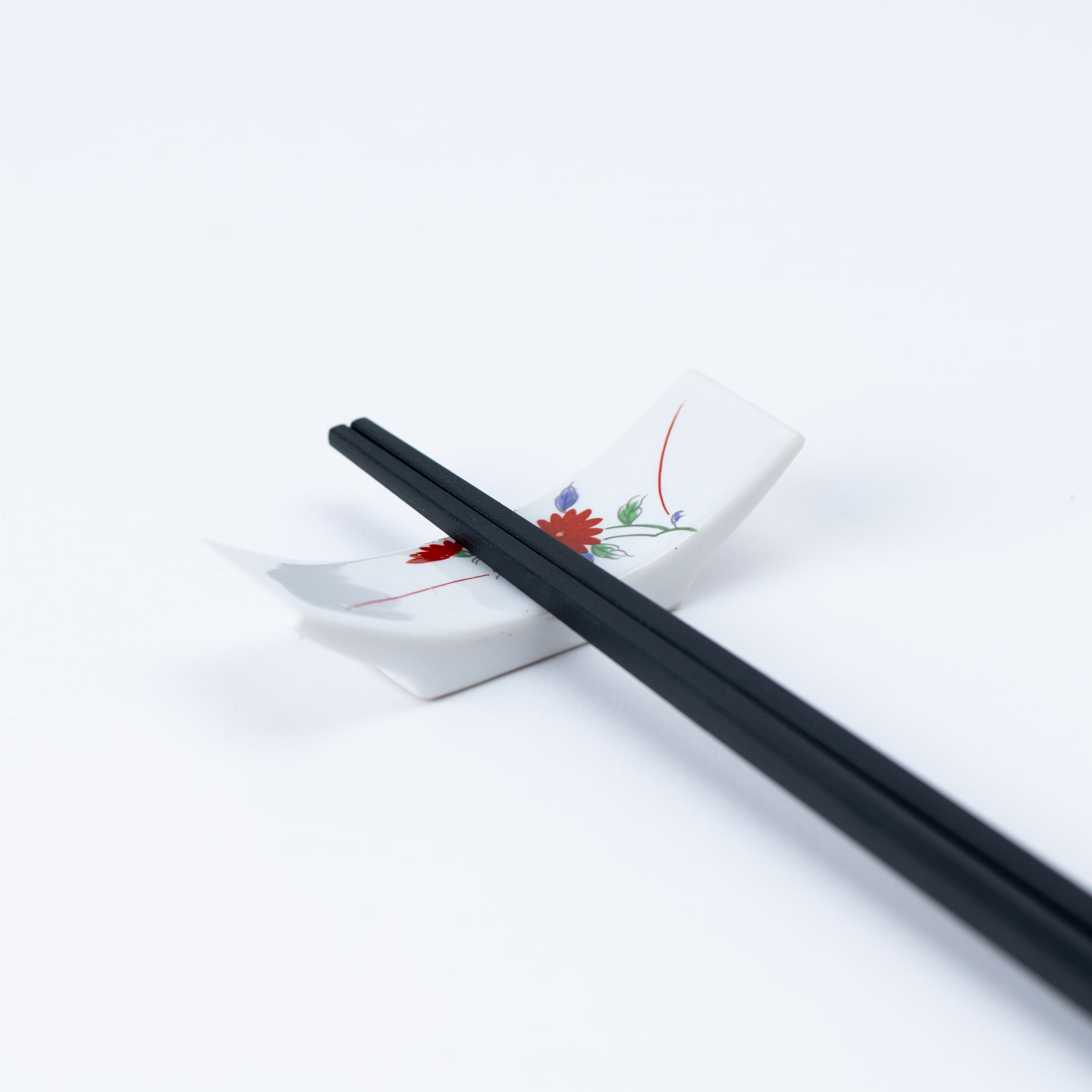 Red Chrysanthemum White Chopstick Rest