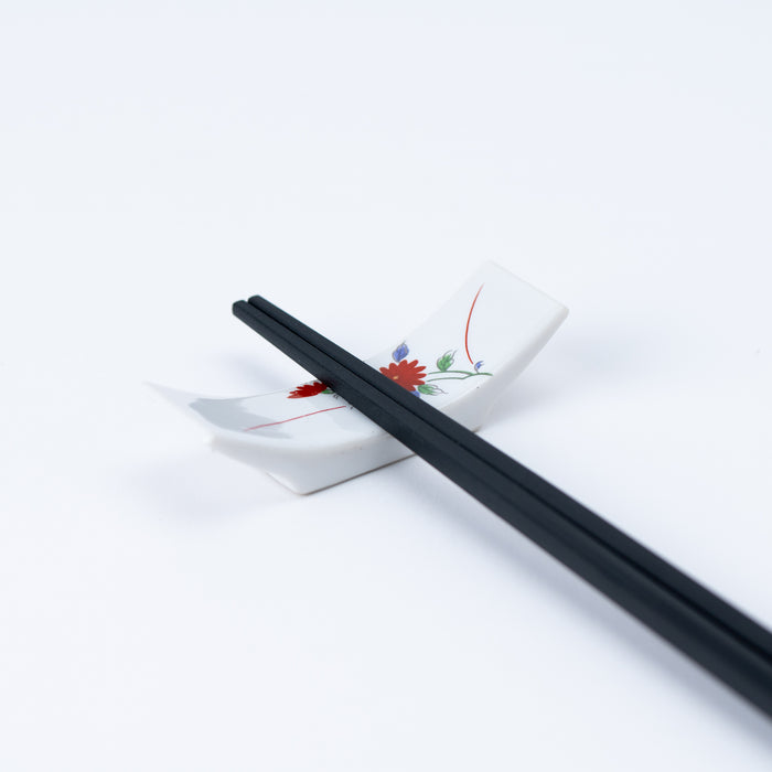 Red Chrysanthemum White Chopstick Rest