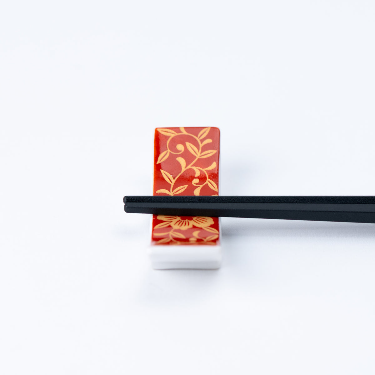 Elegant Red & Gold Floral Chopstick Rest