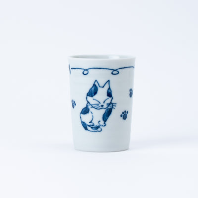 Blue Cat & Paws Yunomi Teacup
