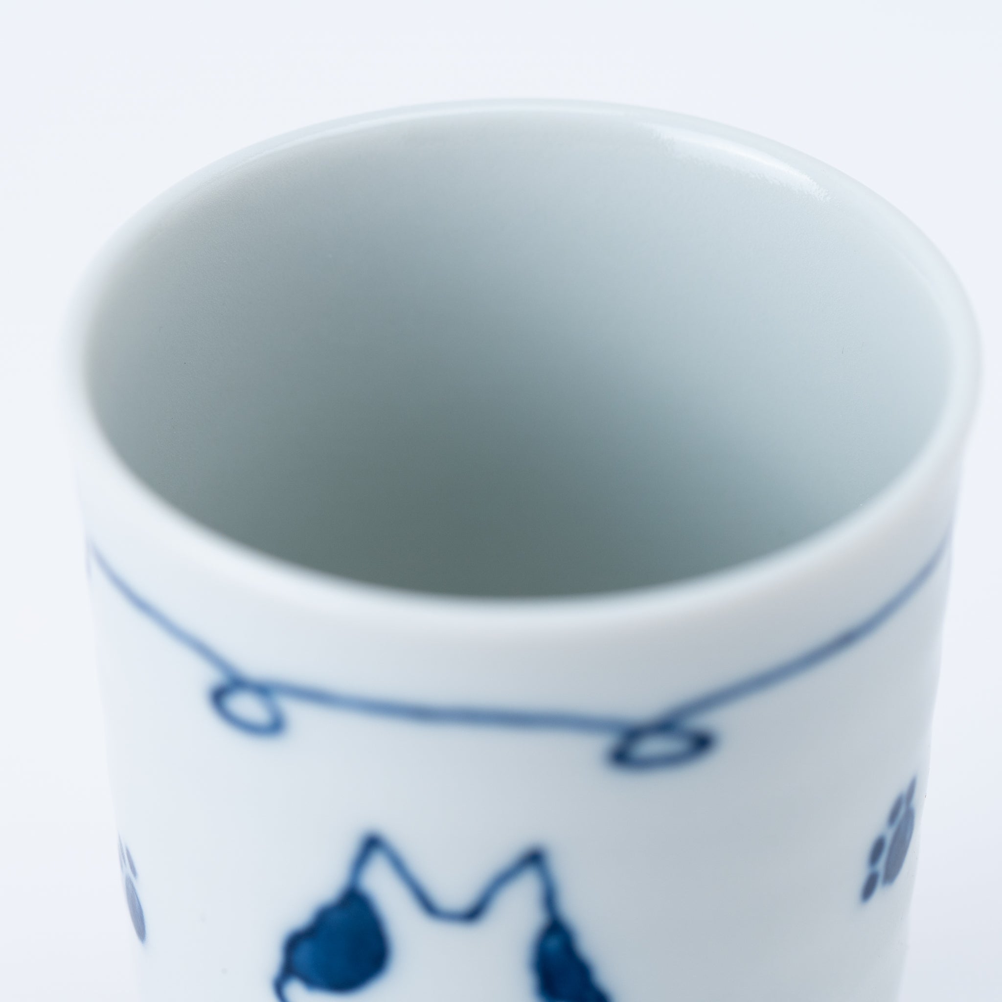 Blue Cat and Paws Yunomi Teacup
