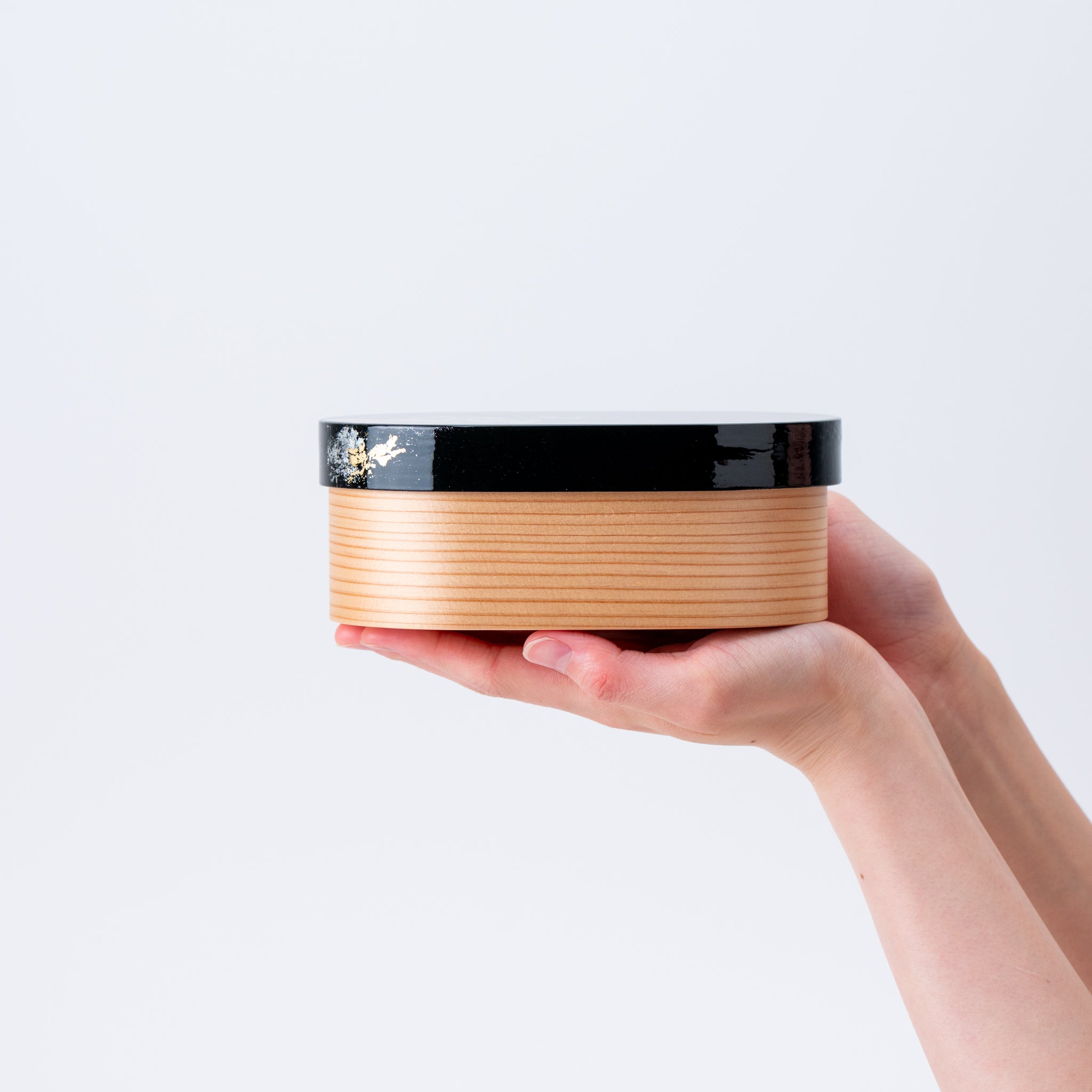 Lacquered Black Magewappa Bento Box