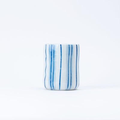 Hand-Painted Blue Stripe Teacup