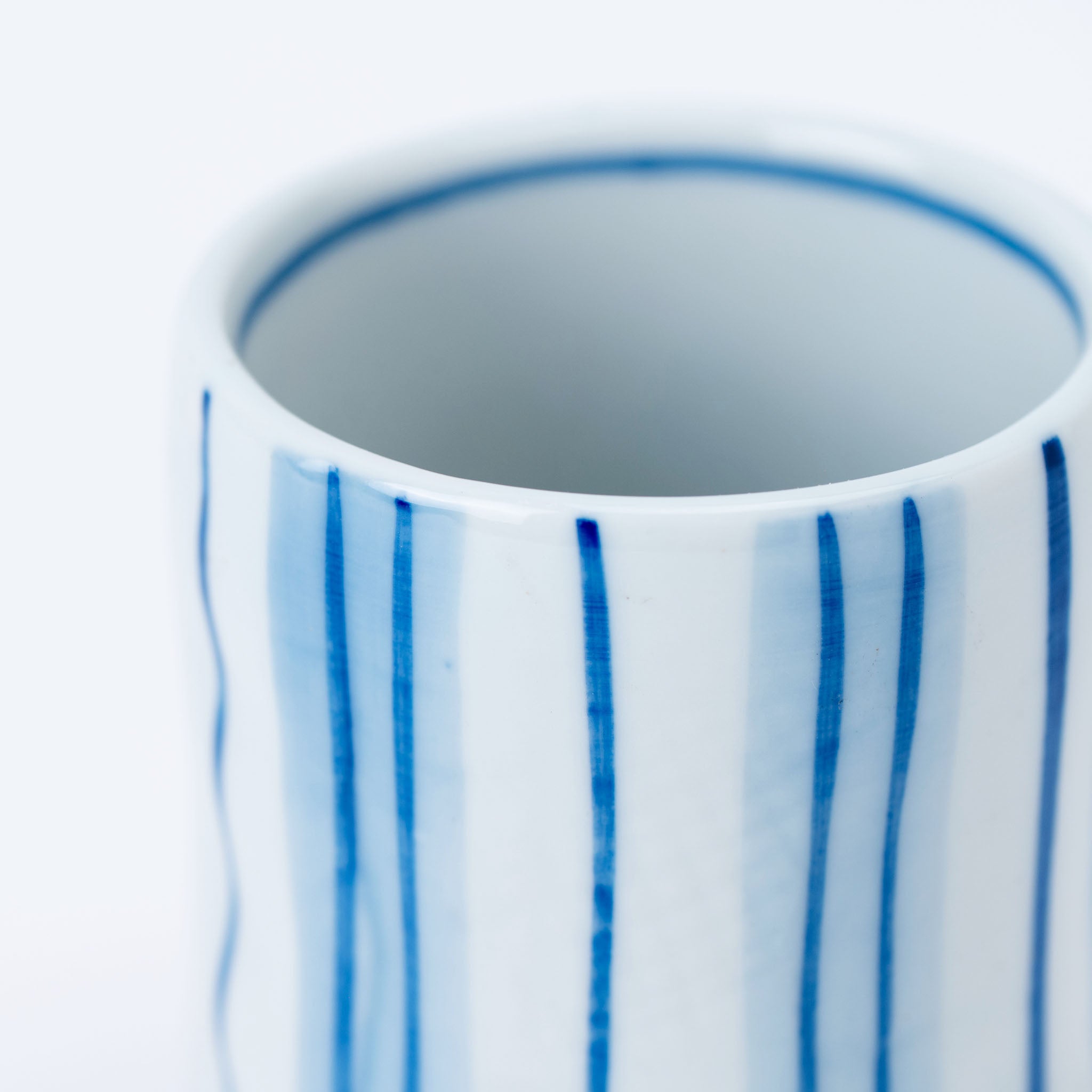 Blue Vertical Lines Yunomi Teacup