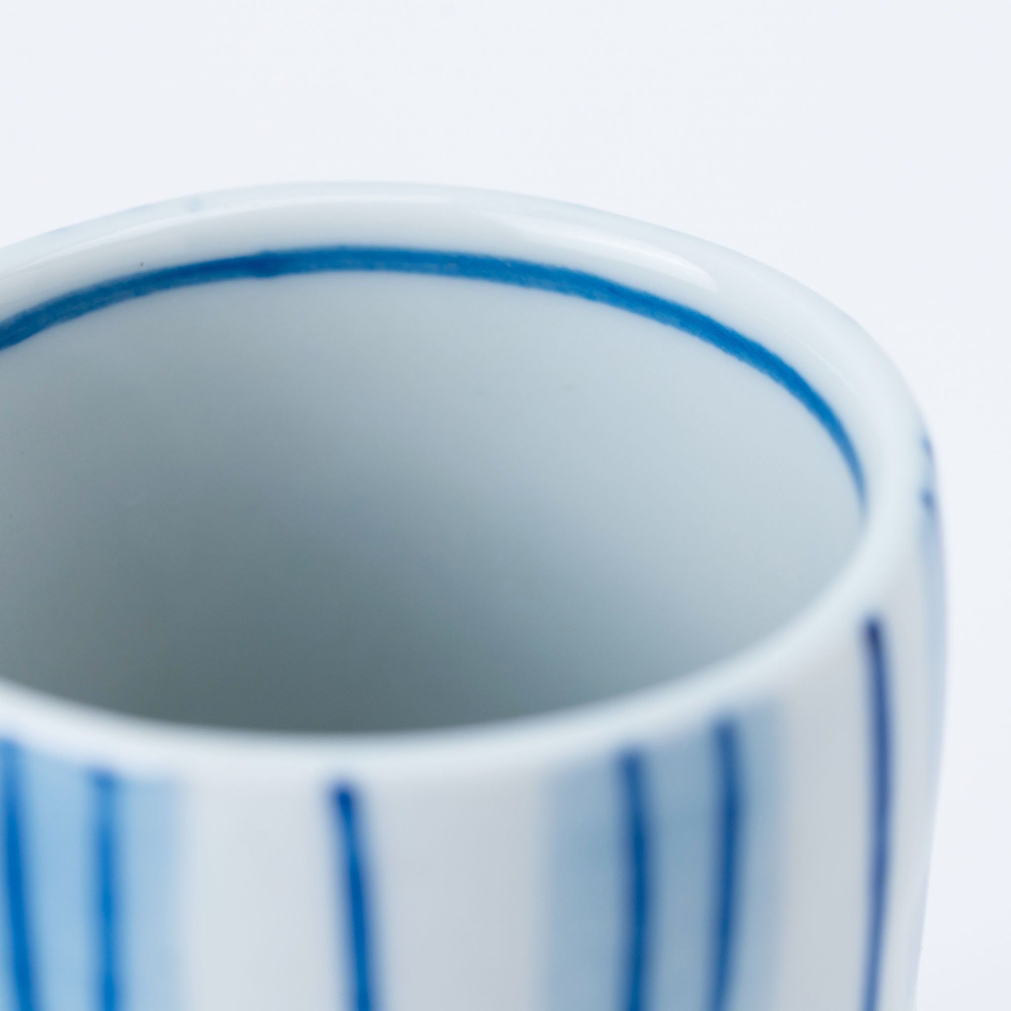 Blue Vertical Lines Yunomi Teacup