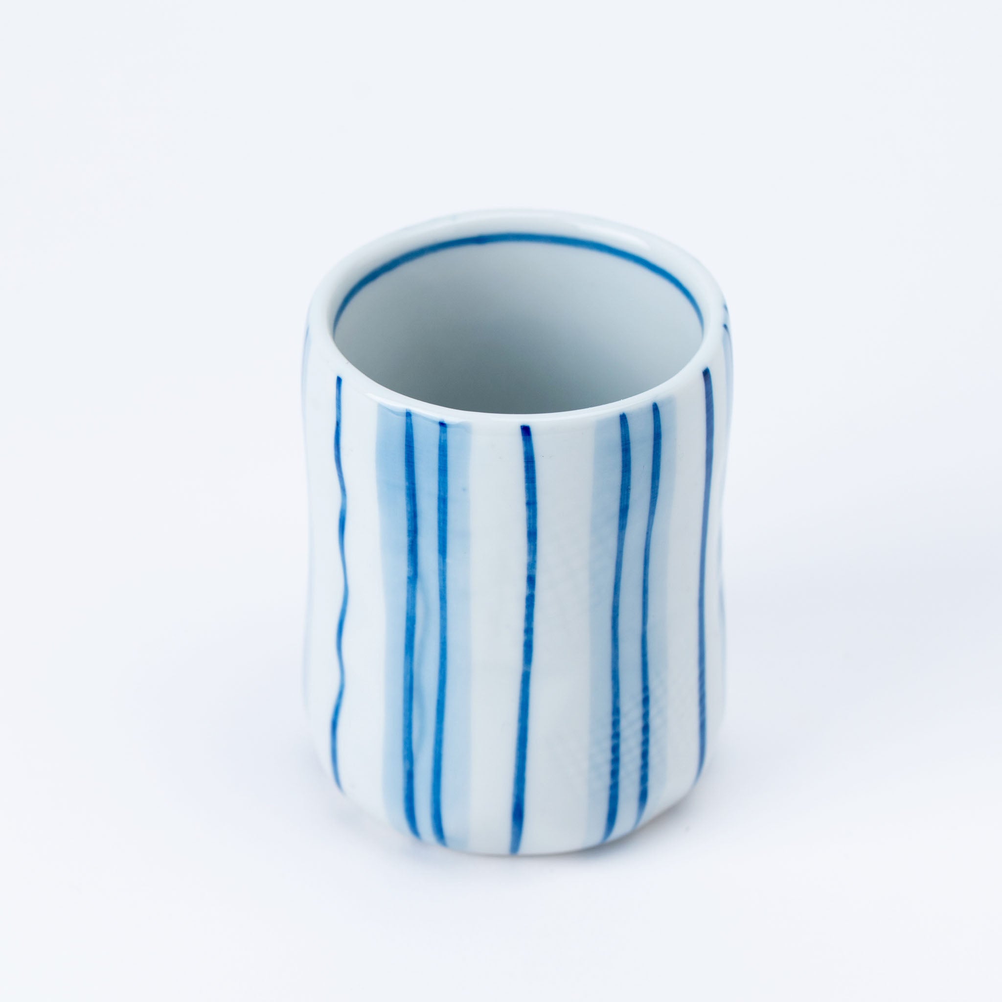 Blue Vertical Lines Yunomi Teacup