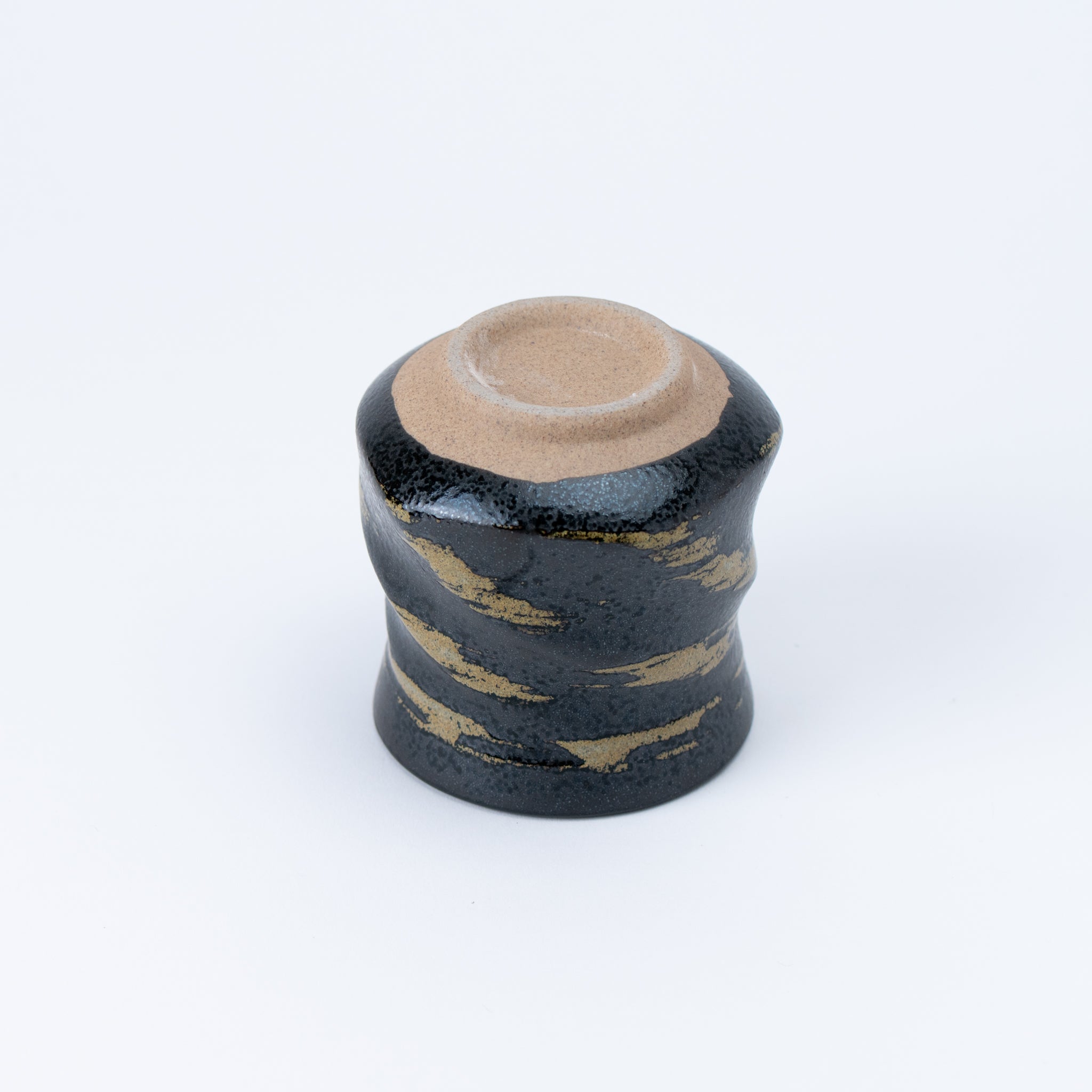 Black & Gold Brushstroke Yunomi Teacup
