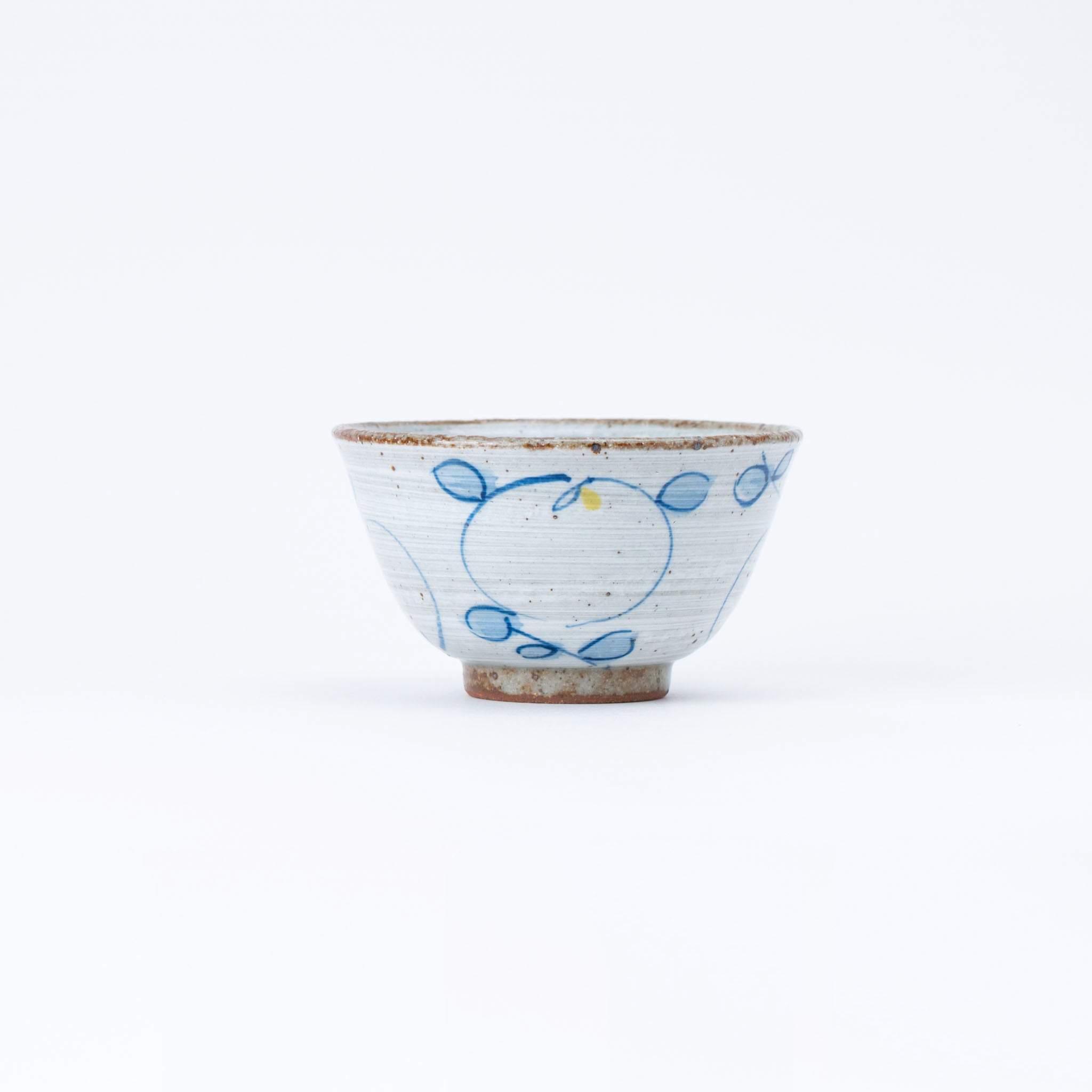 Hand-Painted Blue & Yellow Rice Bowl