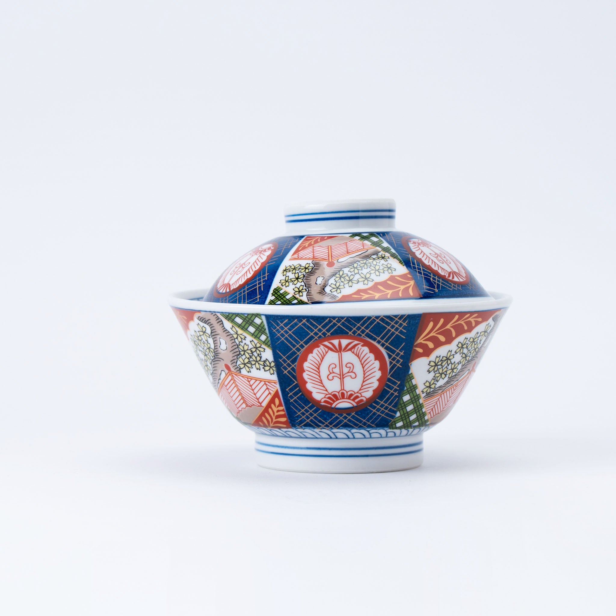 Traditional Red and Blue Motifs Bowl