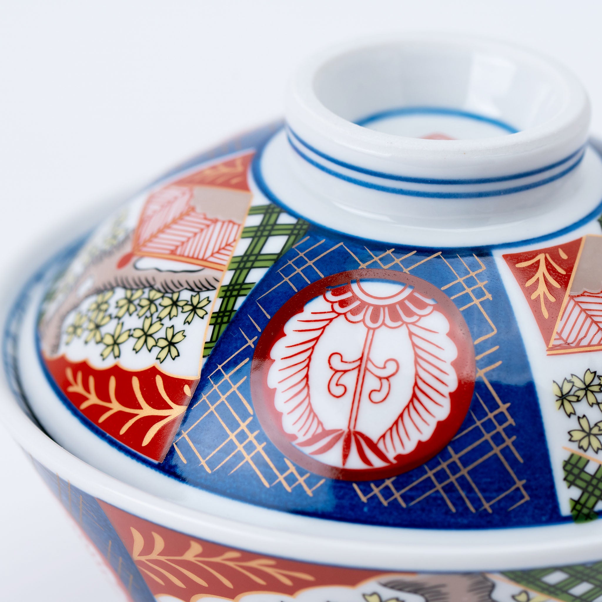 Traditional Red and Blue Motifs Bowl