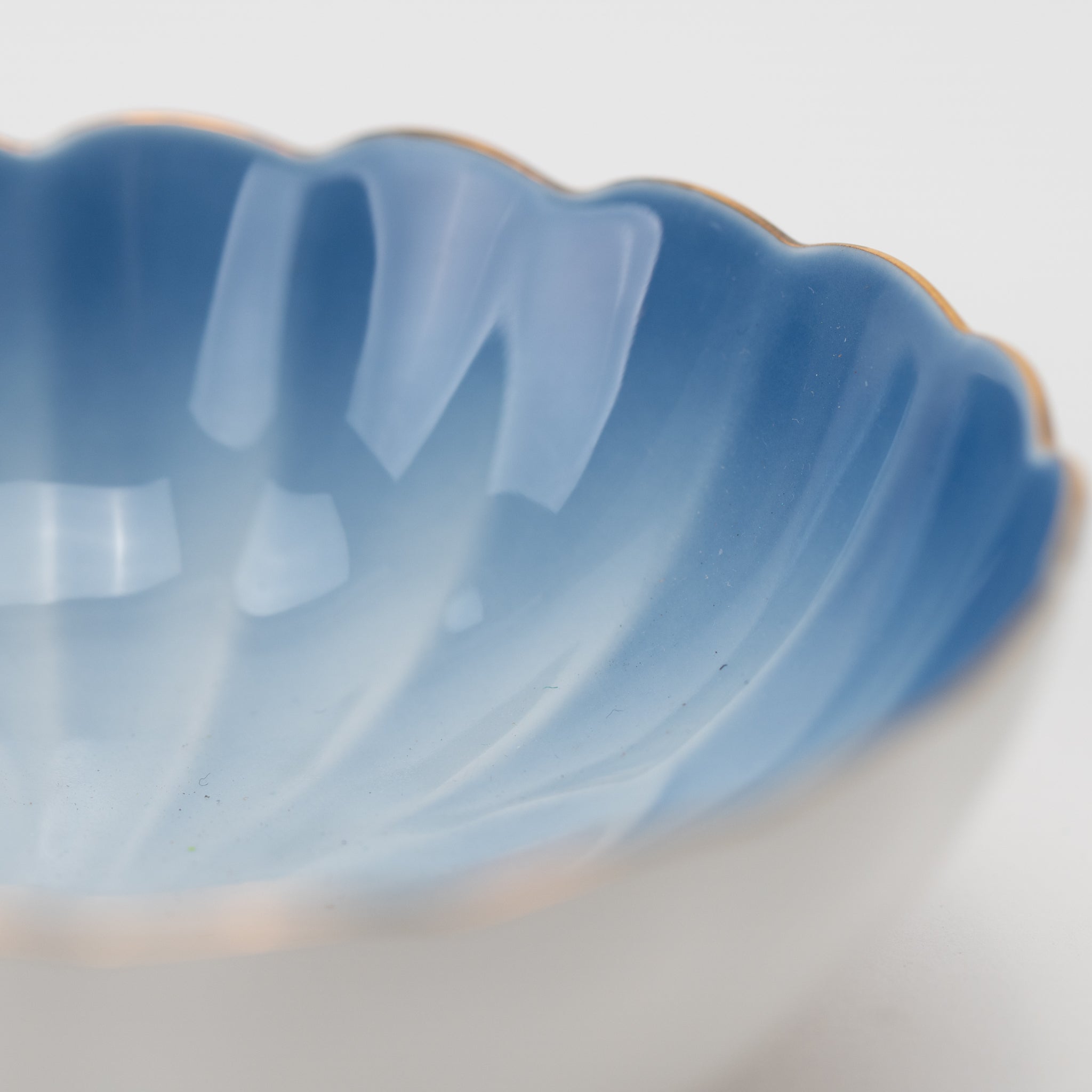 Cobalt Rim-Gold Flower-Shaped Small Bowl