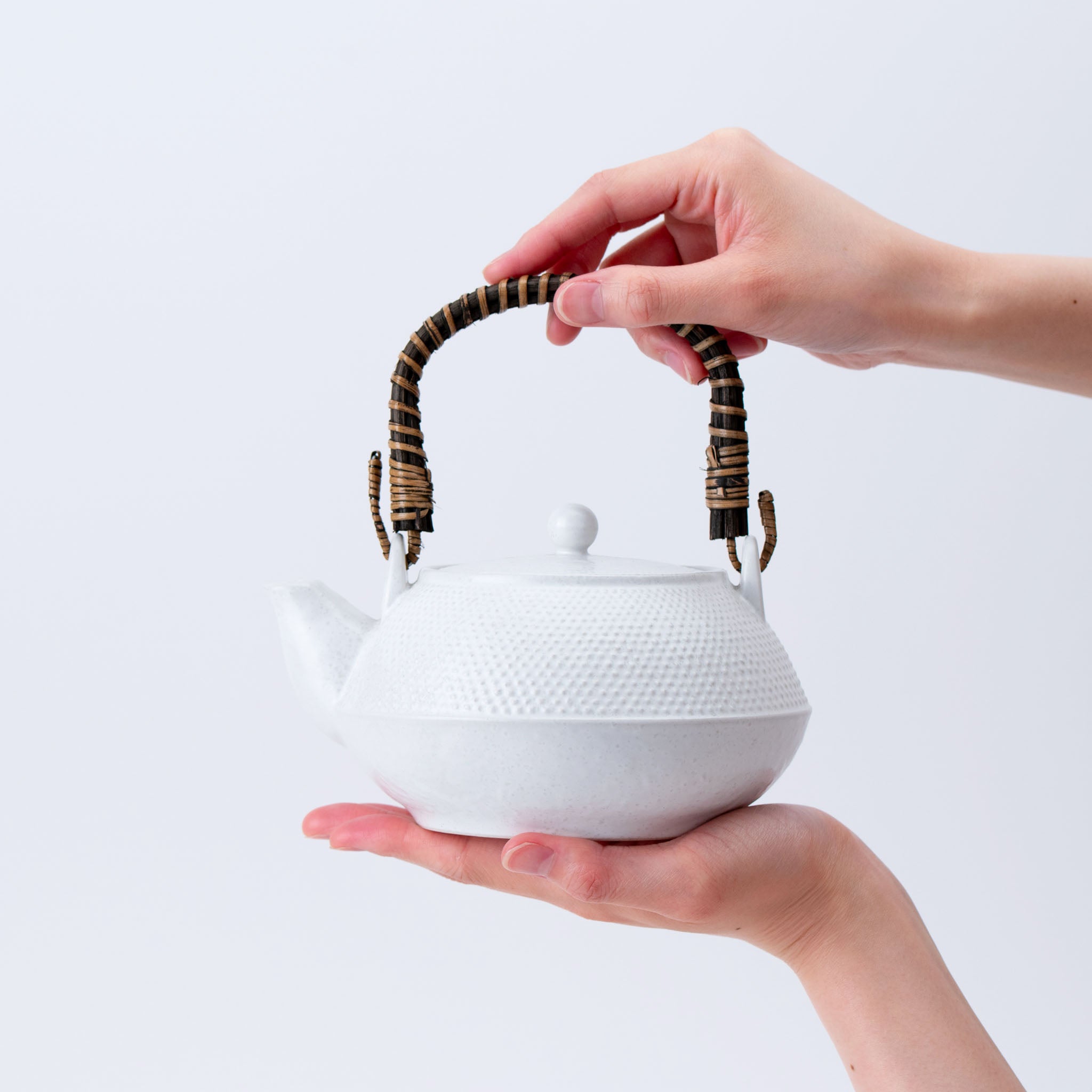 Nambu-style White Teapot (with Tea Strainer)