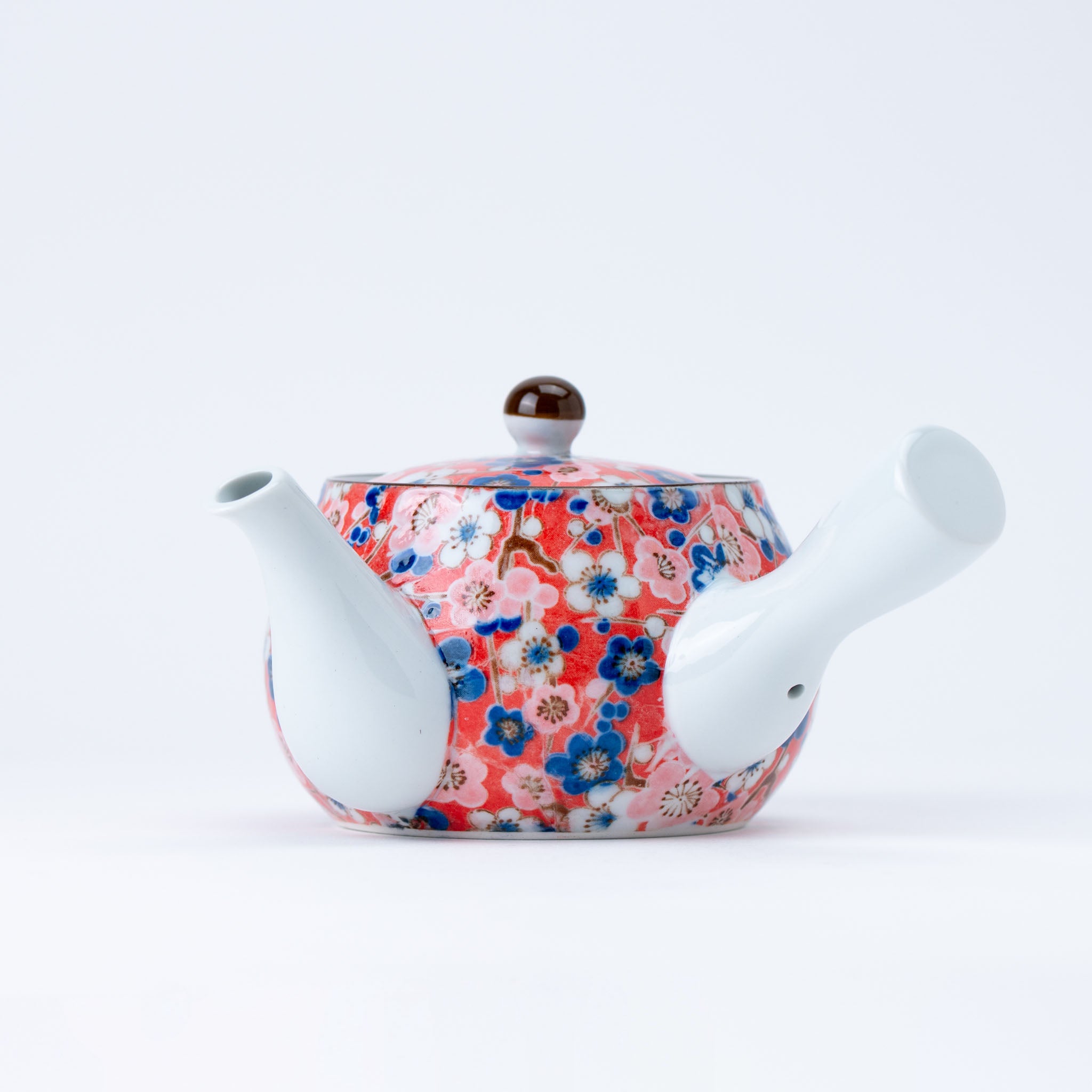 Handcrafted Japanese Ume Plum Blossom Kyusu Teapot & Yunomi Teacup Set