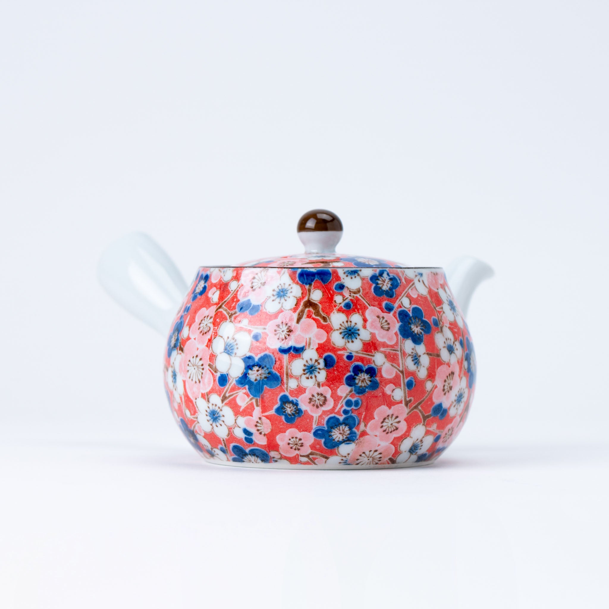 Handcrafted Japanese Ume Plum Blossom Kyusu Teapot & Yunomi Teacup Set