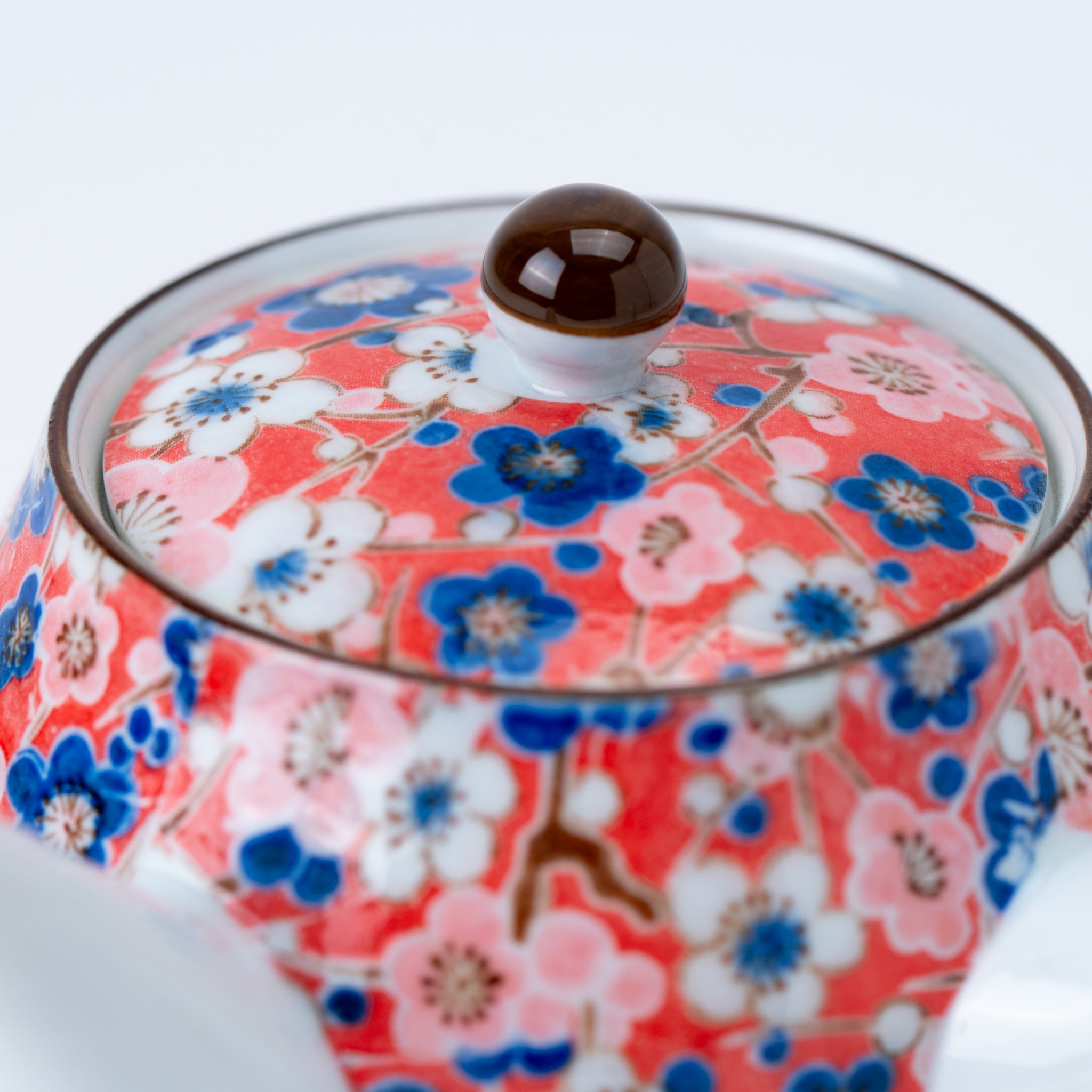Handcrafted Japanese Ume Plum Blossom Kyusu Teapot & Yunomi Teacup Set