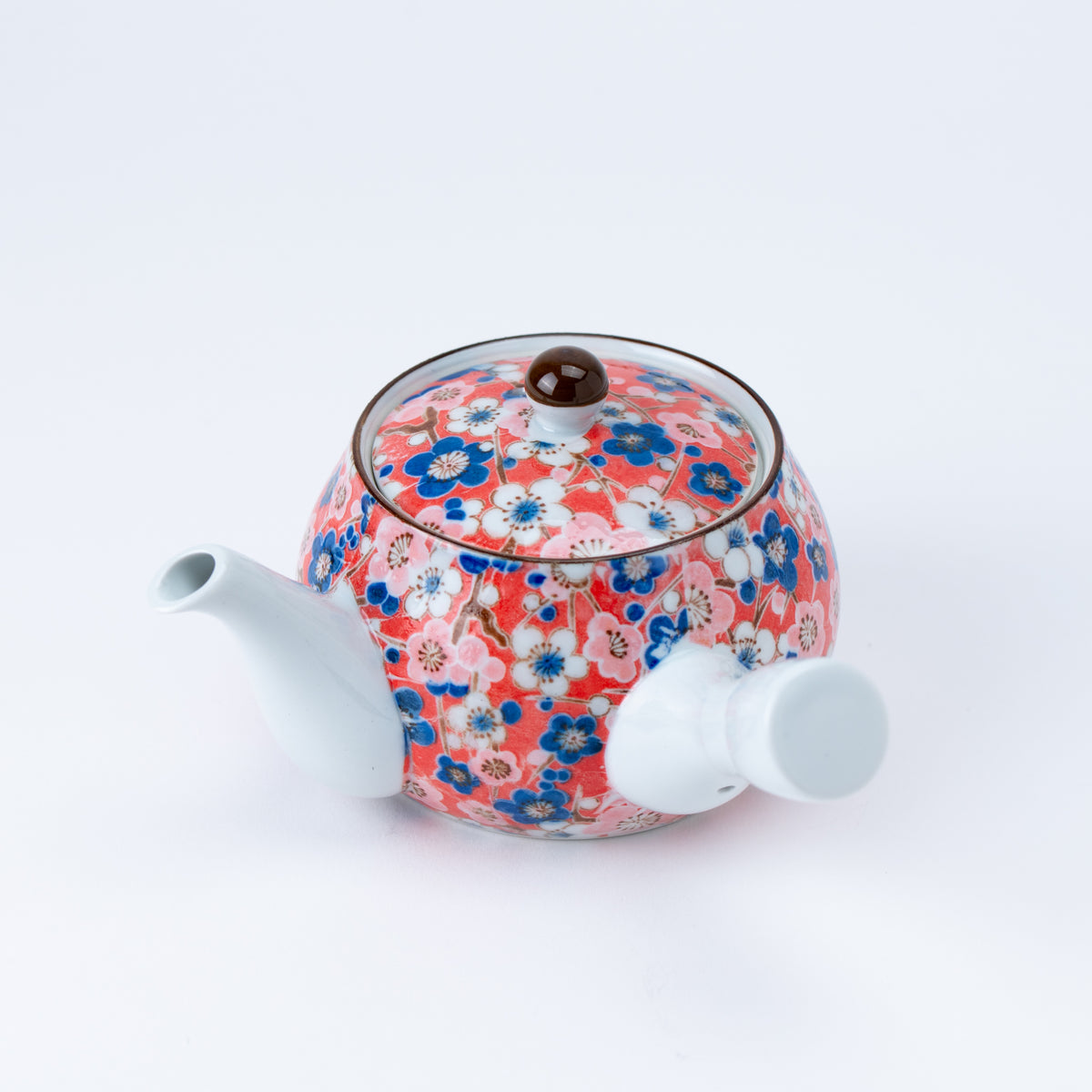 Handcrafted Japanese Ume Plum Blossom Kyusu Teapot & Yunomi Teacup Set