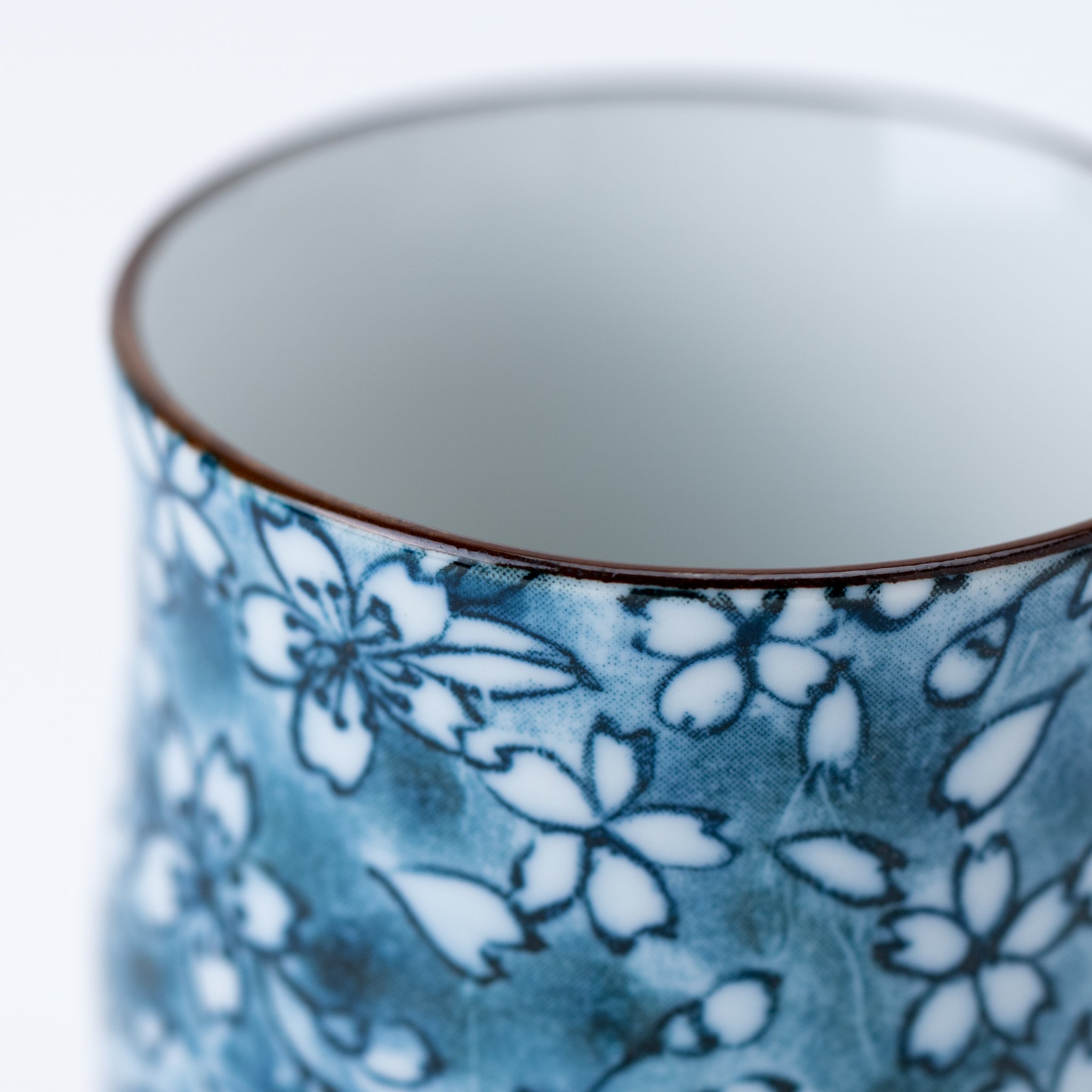 Indigo Sakura Teapot (with Tea Strainer) and Yunomi Teacup Set