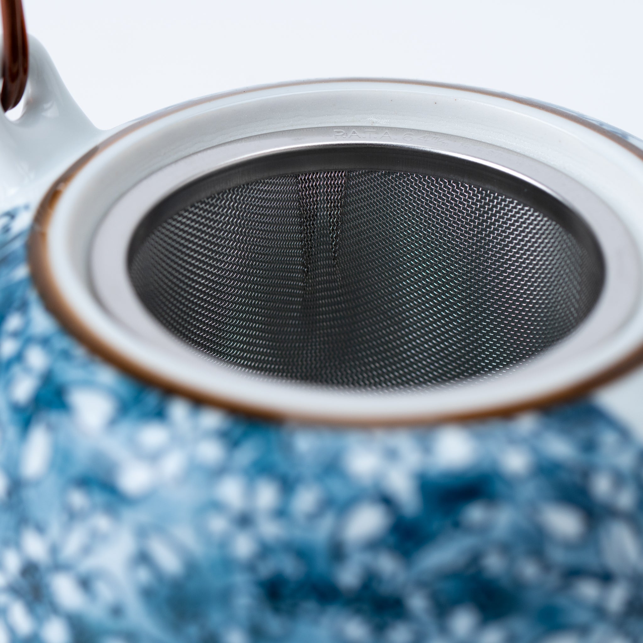 Indigo Sakura Teapot (with Tea Strainer) and Yunomi Teacup Set