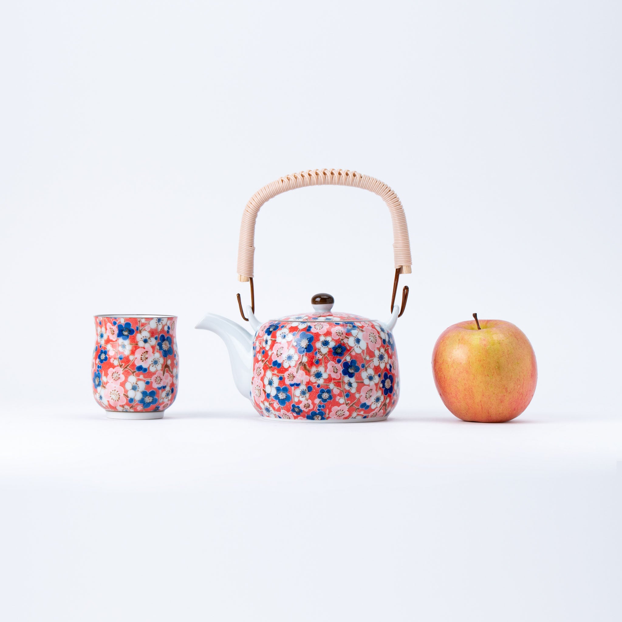 Colorful Blossom Teapot (with Tea Strainer) & Yunomi Teacup Set